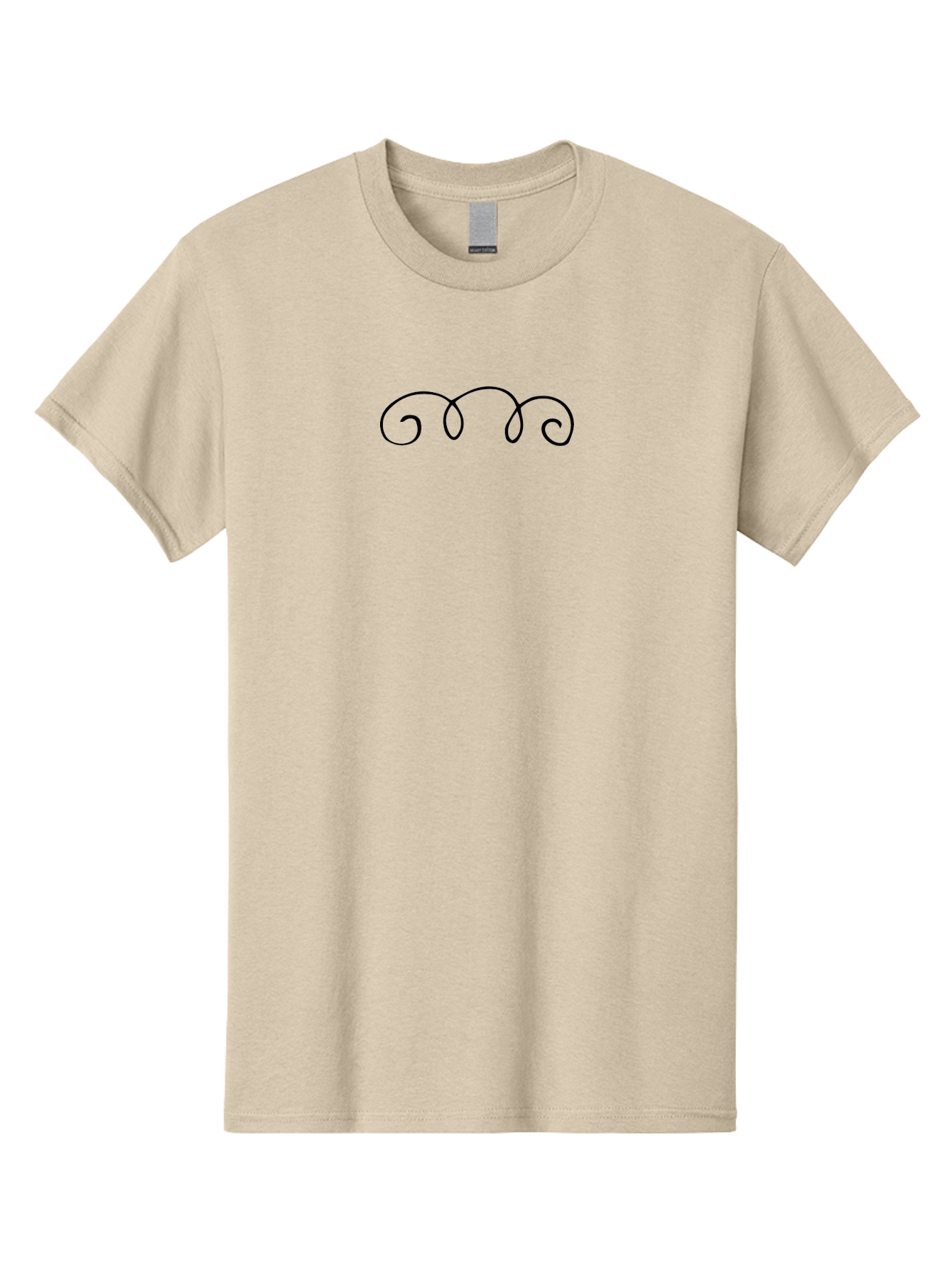Black-Swirls-1 Men'S Graphic Tee, 100% Cotton, Comfortable Casual Summer Wear, Machine Washable, Handwritten Swirls, Flowing Curves, Elegant Design, Minimalist Art, Simple Graphics, Abstract Shapes, Decorative Elements -  Aaa764