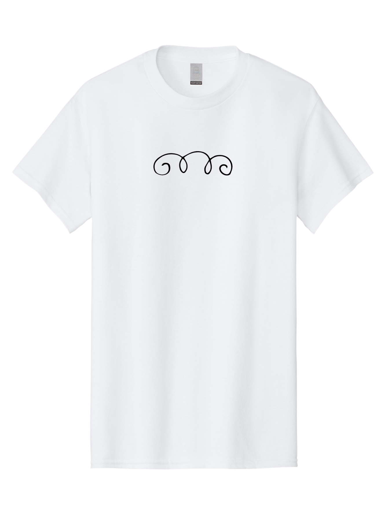 Black-Swirls-1 Men'S Graphic Tee, 100% Cotton, Comfortable Casual Summer Wear, Machine Washable, Handwritten Swirls, Flowing Curves, Elegant Design, Minimalist Art, Simple Graphics, Abstract Shapes, Decorative Elements -  Aaa764