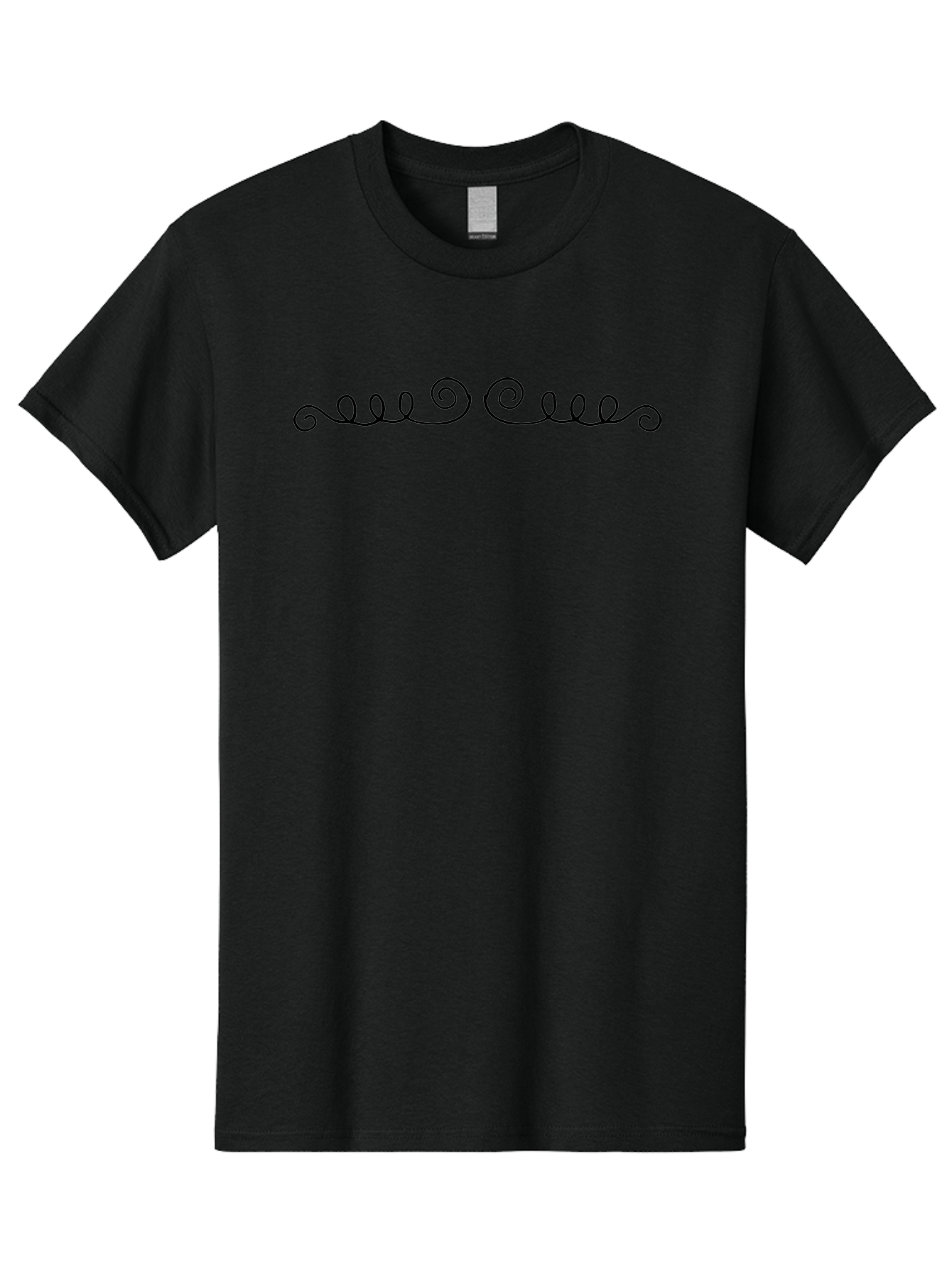 Black-Swirls Men'S Graphic Tee, 100% Cotton, Comfortable Casual Summer Wear, Machine Washable, Swirling Lines, Abstract Art, Minimalist Design, Elegant Typography, Decorative Elements, Simple Shapes, Artistic Expression -  Aaa765