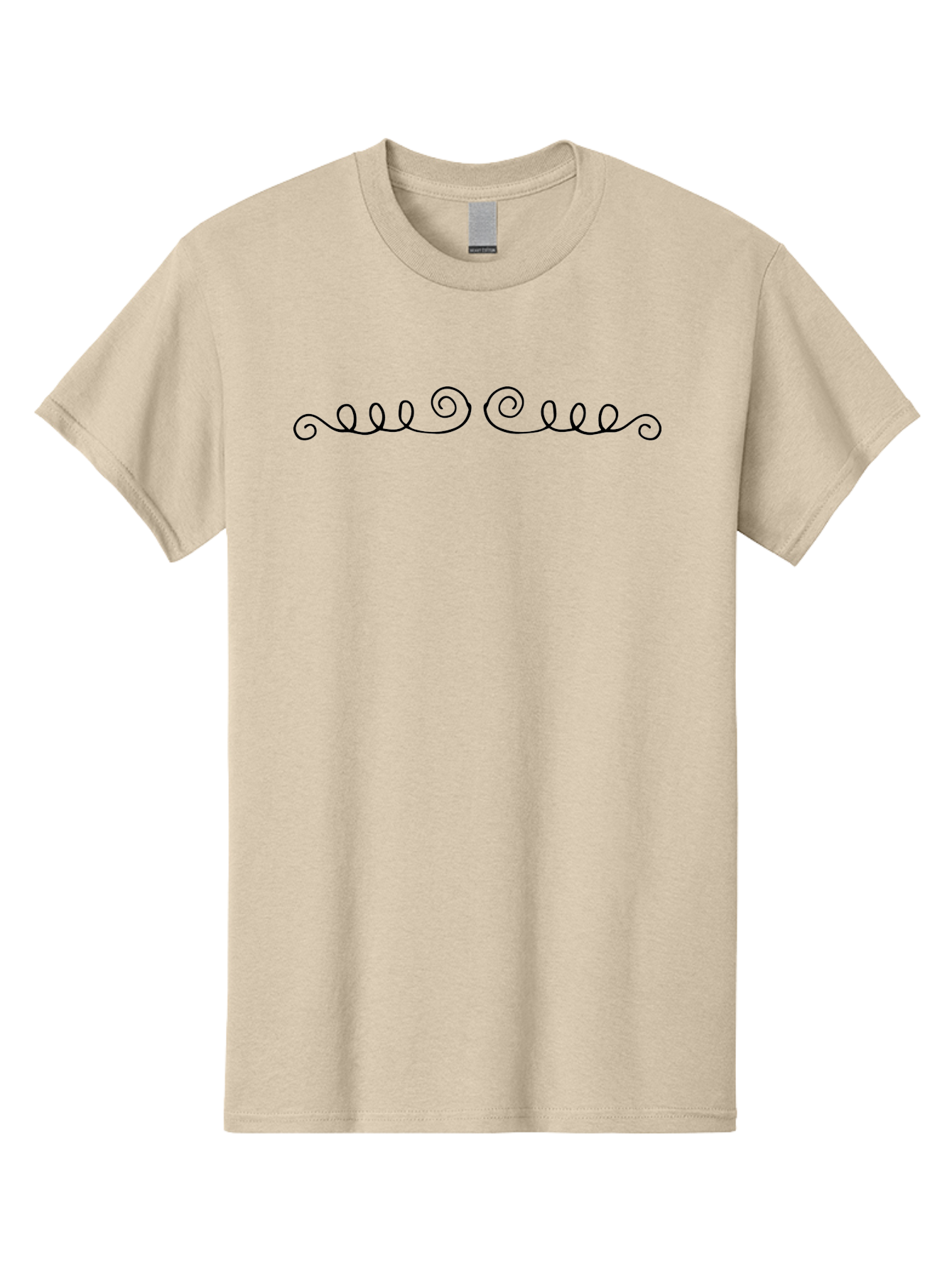 Black-Swirls Men'S Graphic Tee, 100% Cotton, Comfortable Casual Summer Wear, Machine Washable, Swirling Lines, Abstract Art, Minimalist Design, Elegant Typography, Decorative Elements, Simple Shapes, Artistic Expression -  Aaa765