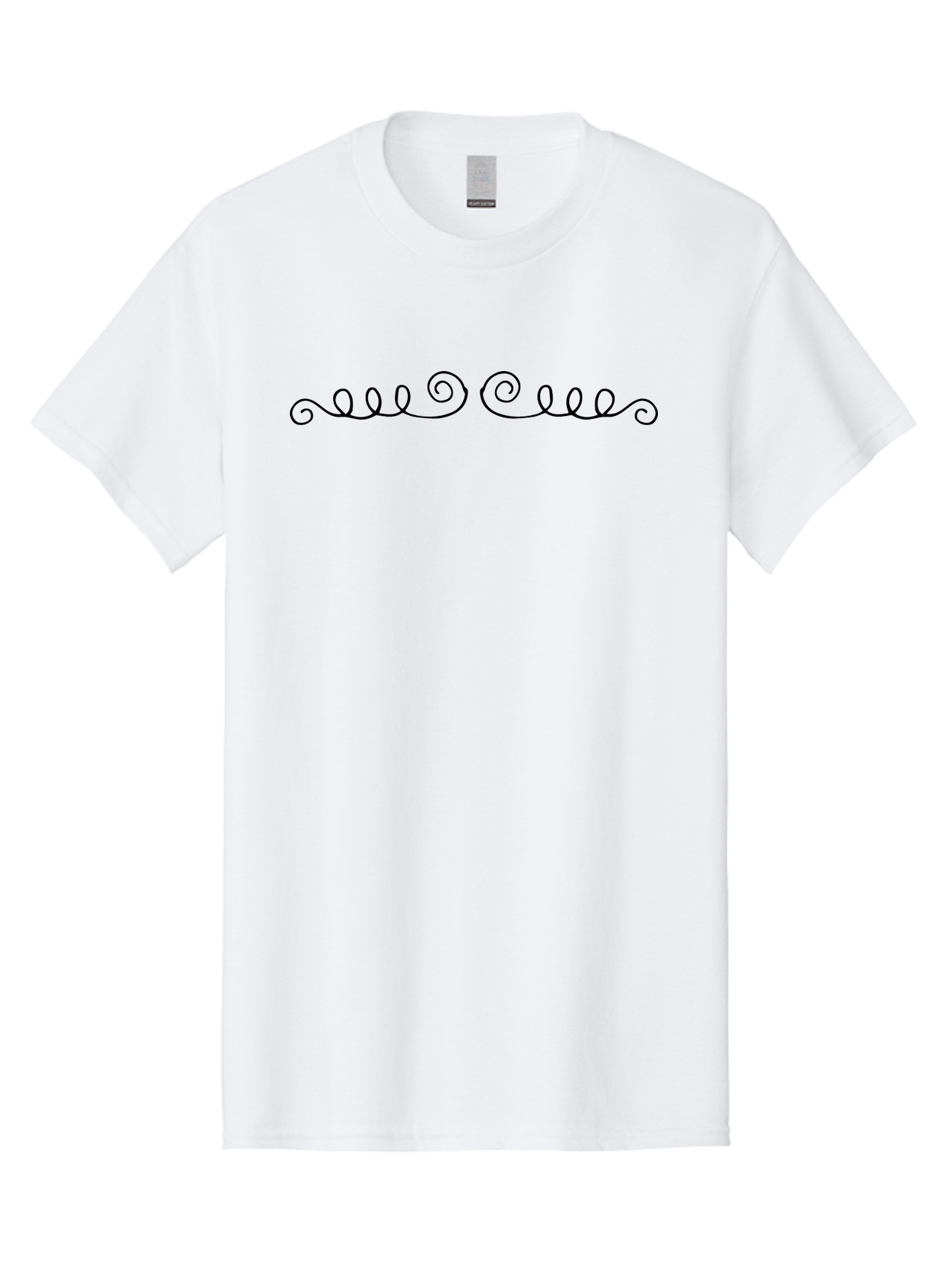 Black-Swirls Men'S Graphic Tee, 100% Cotton, Comfortable Casual Summer Wear, Machine Washable, Swirling Lines, Abstract Art, Minimalist Design, Elegant Typography, Decorative Elements, Simple Shapes, Artistic Expression -  Aaa765