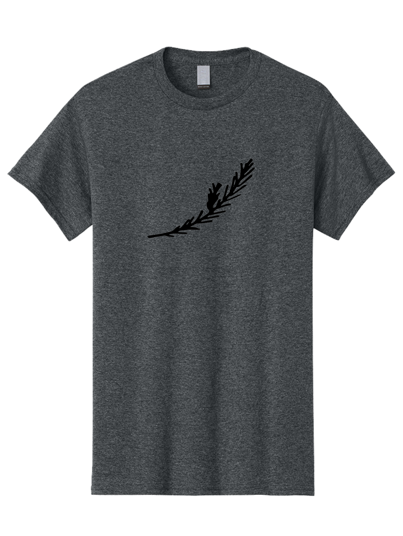Black-Twig-Silhouette Men'S Graphic Tee, 100% Cotton, Comfortable Casual Summer Wear, Machine Washable, Pine Needles Silhouette, Minimalist Design, Simple Graphics, Sprig Of Pine, Black On Green, Foliage Icon, Nature Symbol -  Aaa766