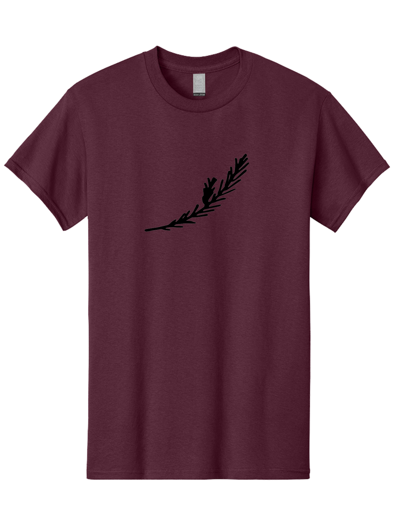 Black-Twig-Silhouette Men'S Graphic Tee, 100% Cotton, Comfortable Casual Summer Wear, Machine Washable, Pine Needles Silhouette, Minimalist Design, Simple Graphics, Sprig Of Pine, Black On Green, Foliage Icon, Nature Symbol -  Aaa766