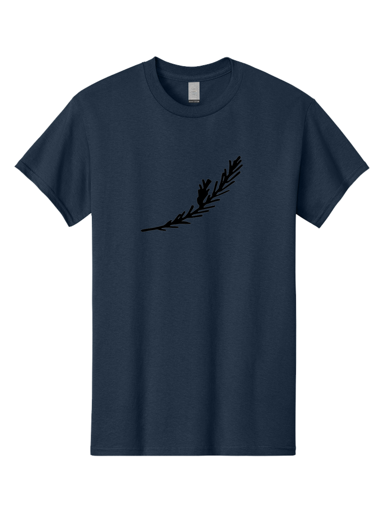 Black-Twig-Silhouette Men'S Graphic Tee, 100% Cotton, Comfortable Casual Summer Wear, Machine Washable, Pine Needles Silhouette, Minimalist Design, Simple Graphics, Sprig Of Pine, Black On Green, Foliage Icon, Nature Symbol -  Aaa766