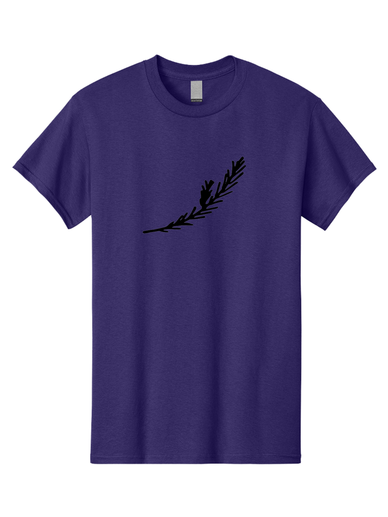 Black-Twig-Silhouette Men'S Graphic Tee, 100% Cotton, Comfortable Casual Summer Wear, Machine Washable, Pine Needles Silhouette, Minimalist Design, Simple Graphics, Sprig Of Pine, Black On Green, Foliage Icon, Nature Symbol -  Aaa766