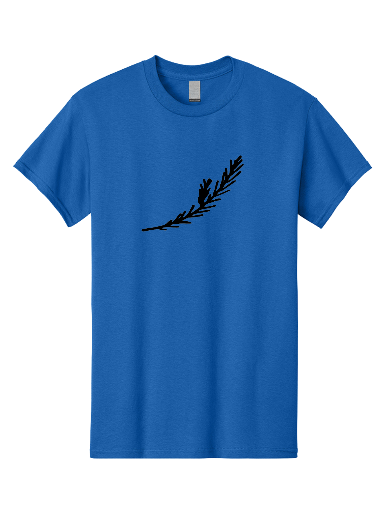 Black-Twig-Silhouette Men'S Graphic Tee, 100% Cotton, Comfortable Casual Summer Wear, Machine Washable, Pine Needles Silhouette, Minimalist Design, Simple Graphics, Sprig Of Pine, Black On Green, Foliage Icon, Nature Symbol -  Aaa766