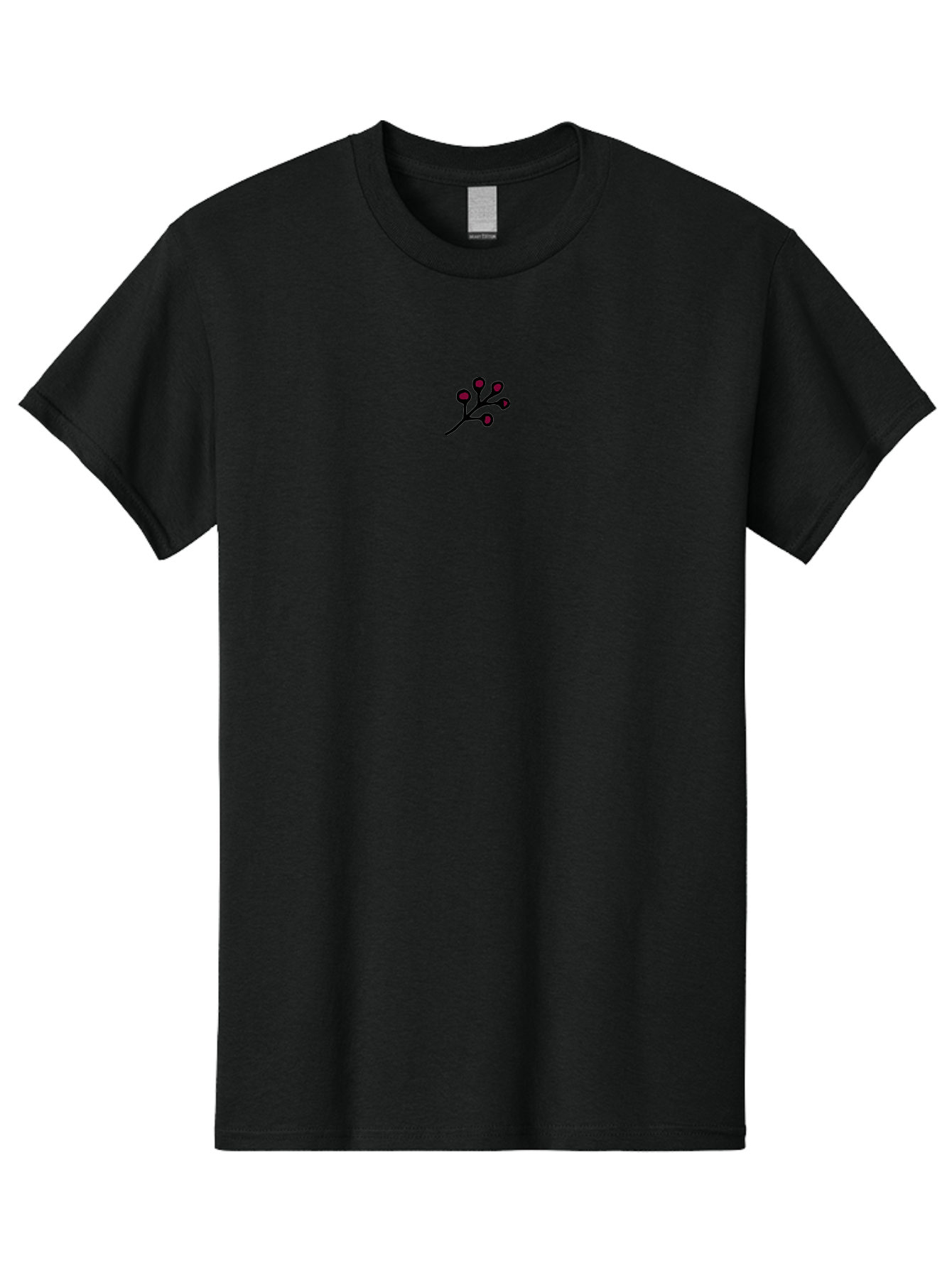 Blackberries Men'S Graphic Tee, 100% Cotton, Comfortable Casual Summer Wear, Machine Washable, Red Berries On A Branch, Minimalist Design, Simple Illustration, Dark Red Fruit, Black Stem, Floral Element, Decorative Graphic -  Aaa767