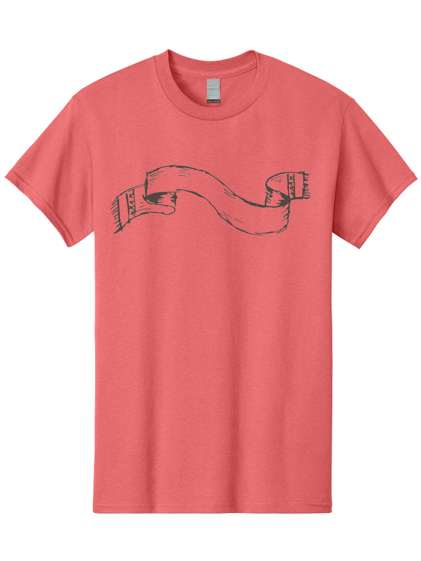 Blank-Ribbon-Banner Men'S Graphic Tee, 100% Cotton, Comfortable Casual Summer Wear, Machine Washable, Ribbon Banner, Graphic Design Element, Decorative Curve, Flowing Ribbon, Elegant Design, Creative Graphics, Illustration Art, -  Aaa768
