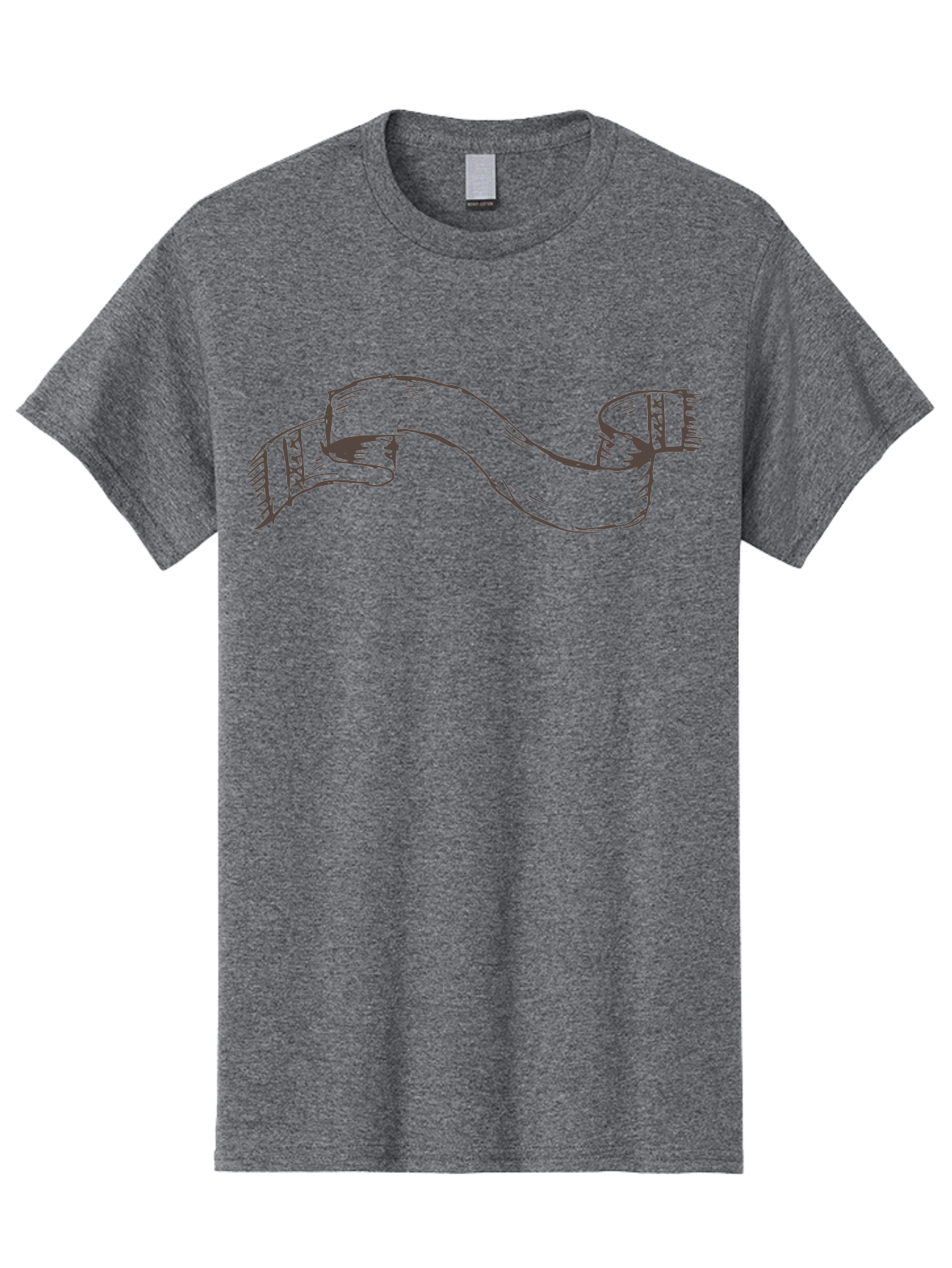 Blank-Ribbon-Banner Men'S Graphic Tee, 100% Cotton, Comfortable Casual Summer Wear, Machine Washable, Ribbon Banner, Graphic Design Element, Decorative Curve, Flowing Ribbon, Elegant Design, Creative Graphics, Illustration Art, -  Aaa768