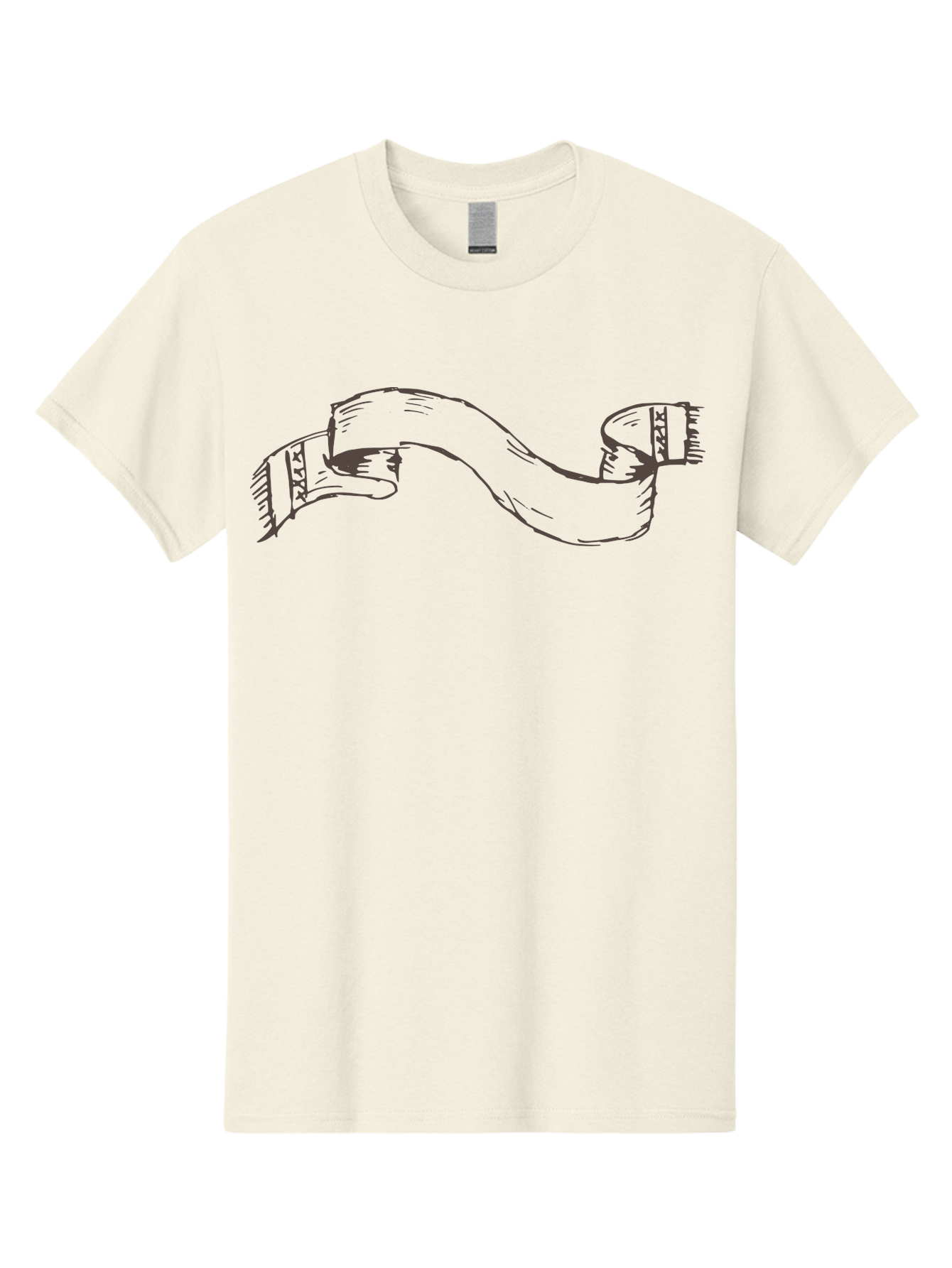 Blank-Ribbon-Banner Men'S Graphic Tee, 100% Cotton, Comfortable Casual Summer Wear, Machine Washable, Ribbon Banner, Graphic Design Element, Decorative Curve, Flowing Ribbon, Elegant Design, Creative Graphics, Illustration Art, -  Aaa768
