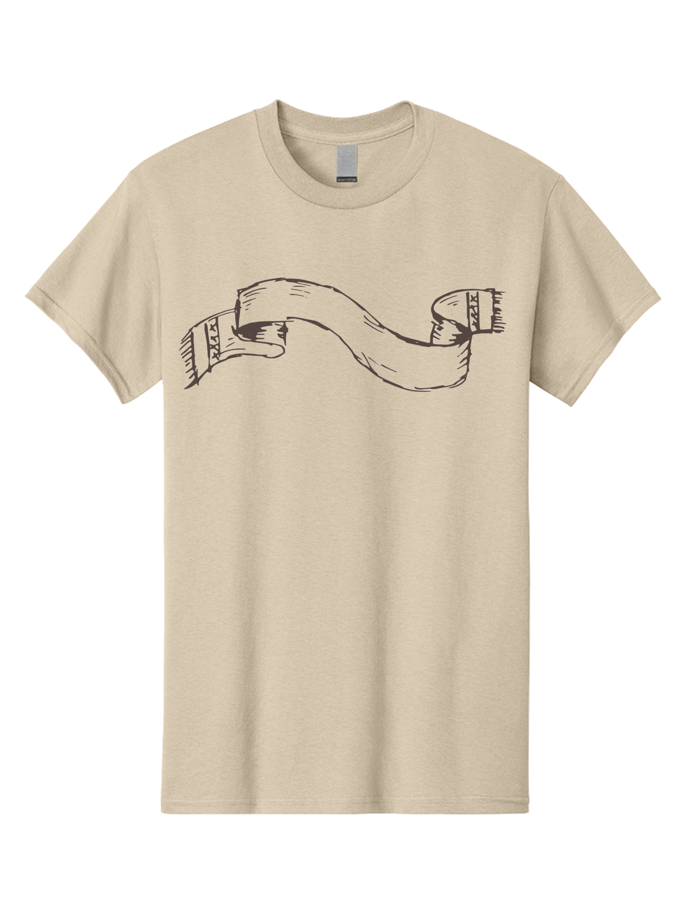 Blank-Ribbon-Banner Men'S Graphic Tee, 100% Cotton, Comfortable Casual Summer Wear, Machine Washable, Ribbon Banner, Graphic Design Element, Decorative Curve, Flowing Ribbon, Elegant Design, Creative Graphics, Illustration Art, -  Aaa768