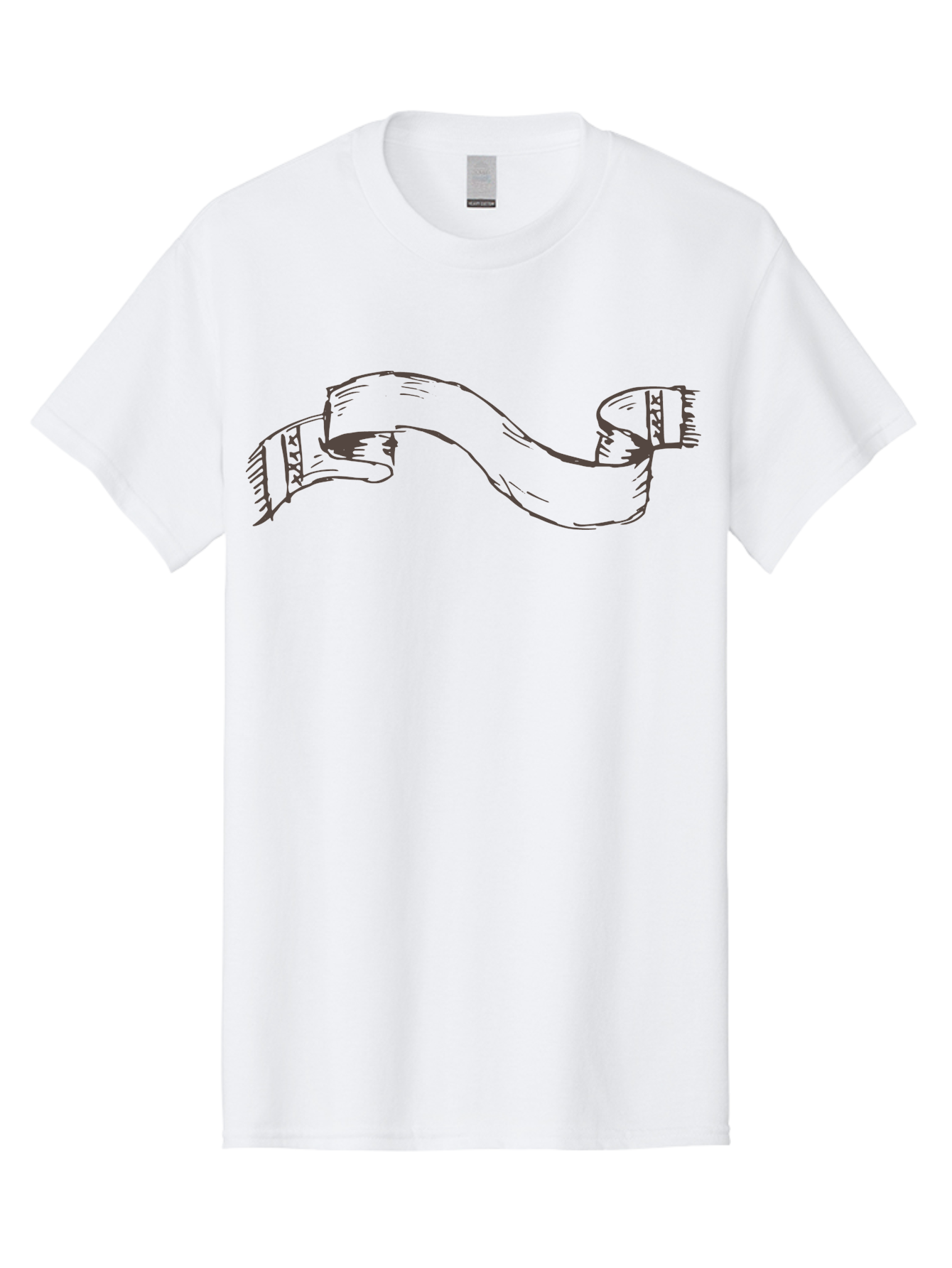 Blank-Ribbon-Banner Men'S Graphic Tee, 100% Cotton, Comfortable Casual Summer Wear, Machine Washable, Ribbon Banner, Graphic Design Element, Decorative Curve, Flowing Ribbon, Elegant Design, Creative Graphics, Illustration Art, -  Aaa768