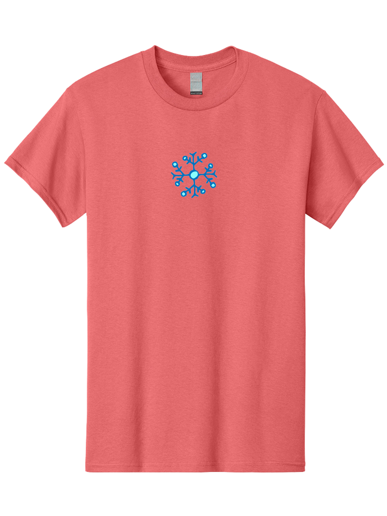 Blue-Snowflake Men'S Graphic Tee, 100% Cotton, Comfortable Casual Summer Wear, Machine Washable, Blue Snowflake, Winter Wonderland, Frosty Design, Icy Pattern, Delicate Flakes, Snow Crystal, Seasonal Decoration, Frozen Beauty, Winter Theme -  Aaa769