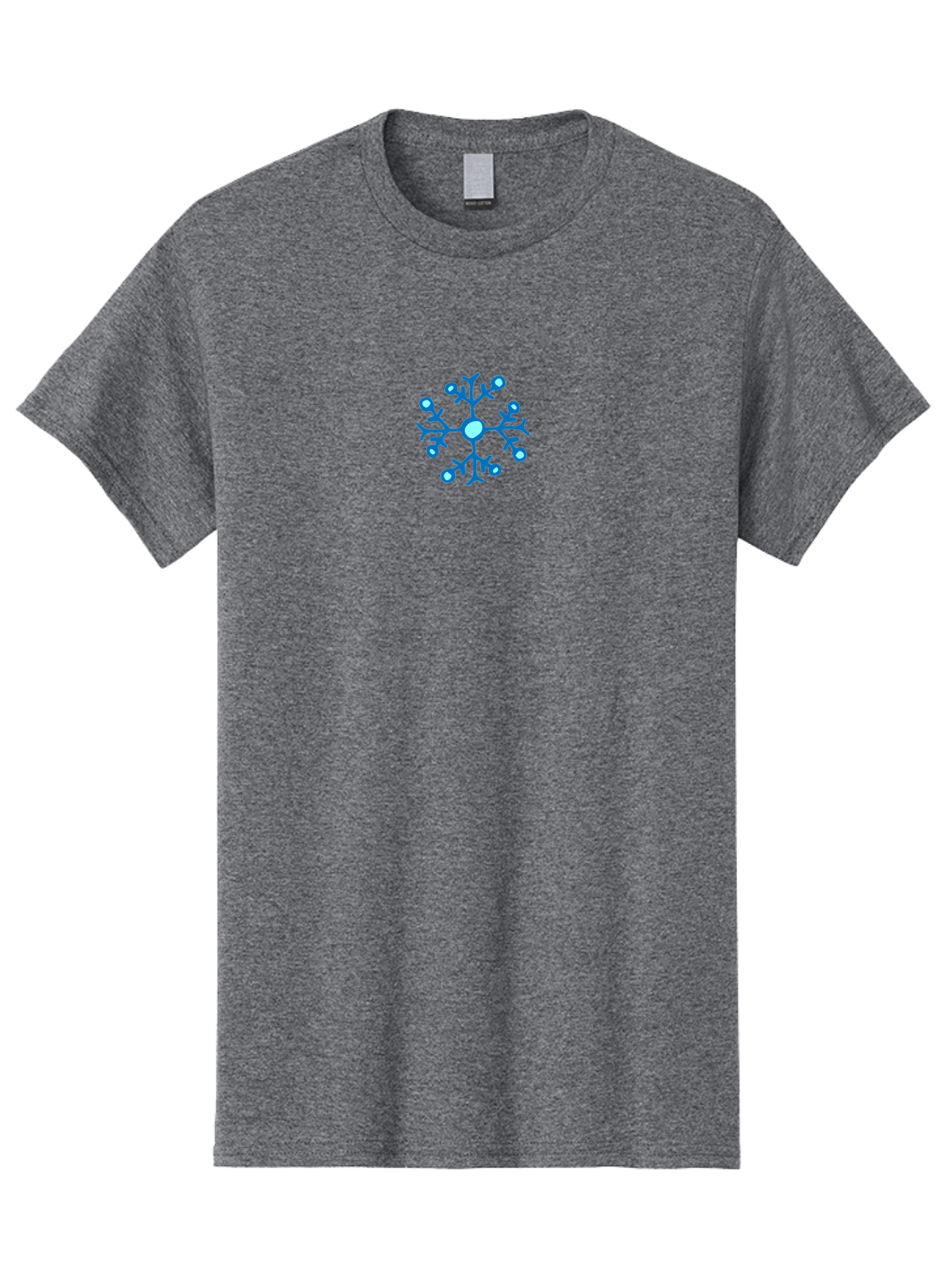 Blue-Snowflake Men'S Graphic Tee, 100% Cotton, Comfortable Casual Summer Wear, Machine Washable, Blue Snowflake, Winter Wonderland, Frosty Design, Icy Pattern, Delicate Flakes, Snow Crystal, Seasonal Decoration, Frozen Beauty, Winter Theme -  Aaa769