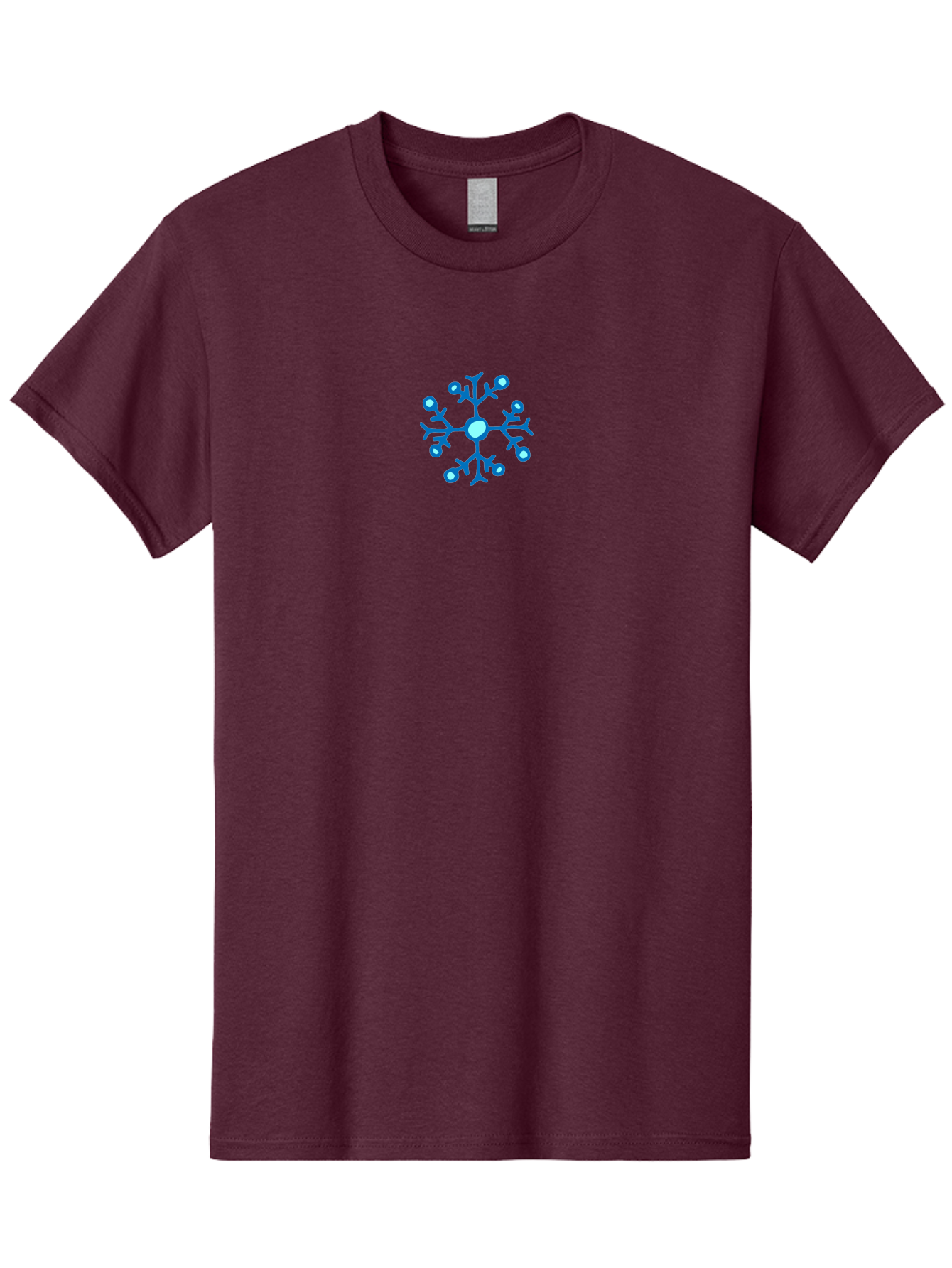 Blue-Snowflake Men'S Graphic Tee, 100% Cotton, Comfortable Casual Summer Wear, Machine Washable, Blue Snowflake, Winter Wonderland, Frosty Design, Icy Pattern, Delicate Flakes, Snow Crystal, Seasonal Decoration, Frozen Beauty, Winter Theme -  Aaa769