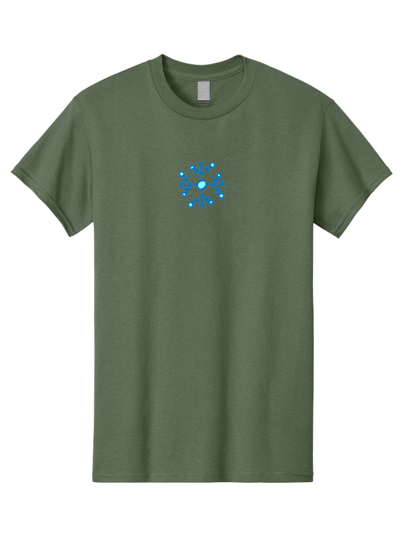 Blue-Snowflake Men'S Graphic Tee, 100% Cotton, Comfortable Casual Summer Wear, Machine Washable, Blue Snowflake, Winter Wonderland, Frosty Design, Icy Pattern, Delicate Flakes, Snow Crystal, Seasonal Decoration, Frozen Beauty, Winter Theme -  Aaa769