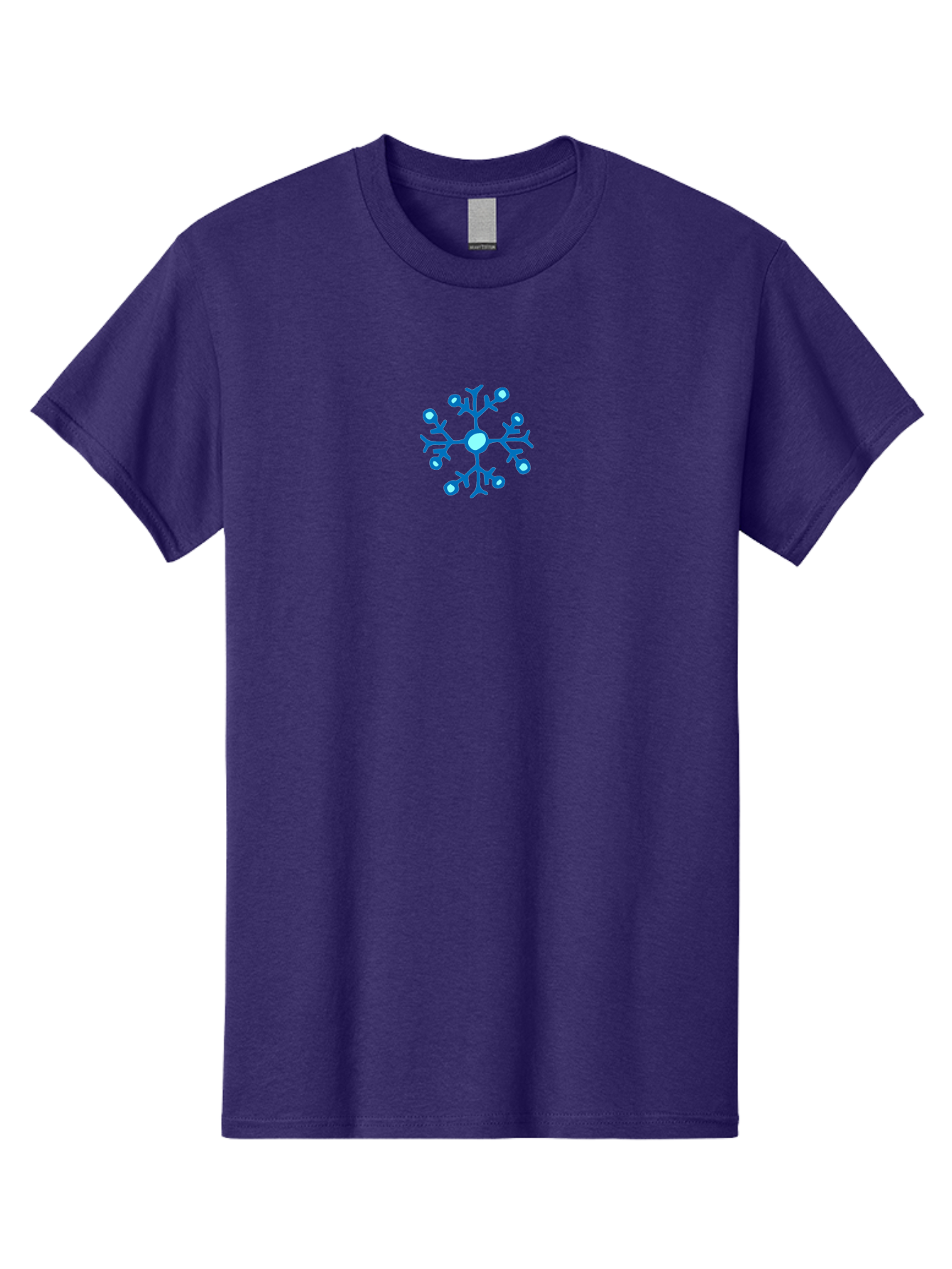 Blue-Snowflake Men'S Graphic Tee, 100% Cotton, Comfortable Casual Summer Wear, Machine Washable, Blue Snowflake, Winter Wonderland, Frosty Design, Icy Pattern, Delicate Flakes, Snow Crystal, Seasonal Decoration, Frozen Beauty, Winter Theme -  Aaa769