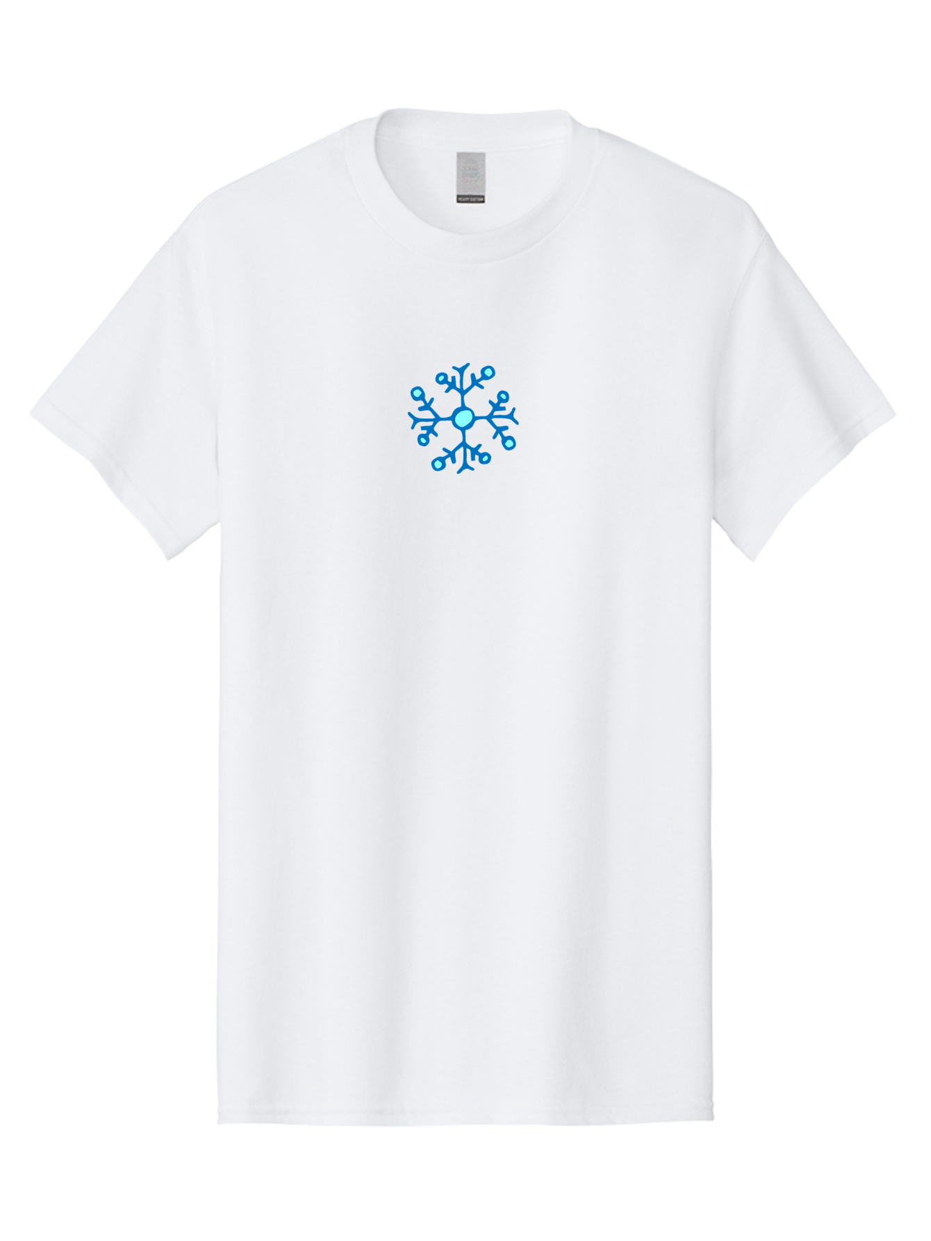 Blue-Snowflake Men'S Graphic Tee, 100% Cotton, Comfortable Casual Summer Wear, Machine Washable, Blue Snowflake, Winter Wonderland, Frosty Design, Icy Pattern, Delicate Flakes, Snow Crystal, Seasonal Decoration, Frozen Beauty, Winter Theme -  Aaa769