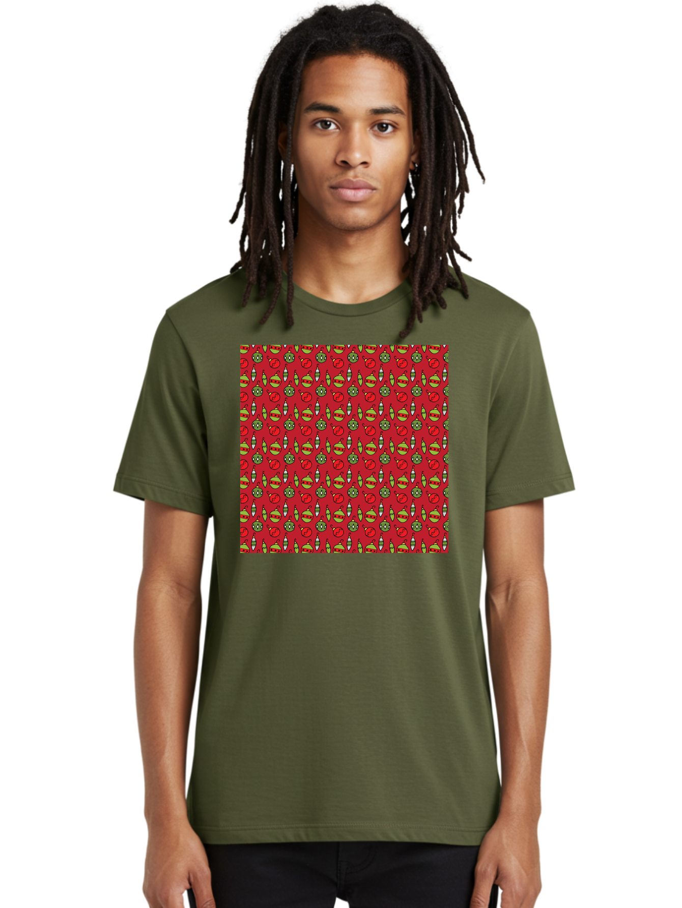 Bombs-Pattern Men'S Graphic Tee, 100% Cotton, Comfortable Casual Summer Wear, Machine Washable, Bombs And Emoji, Cartoon Graphics, War Symbols, Red Background, Green And Red Colors, Cute Illustrations, Funny Patterns, Danger Signs, -  Aaa770