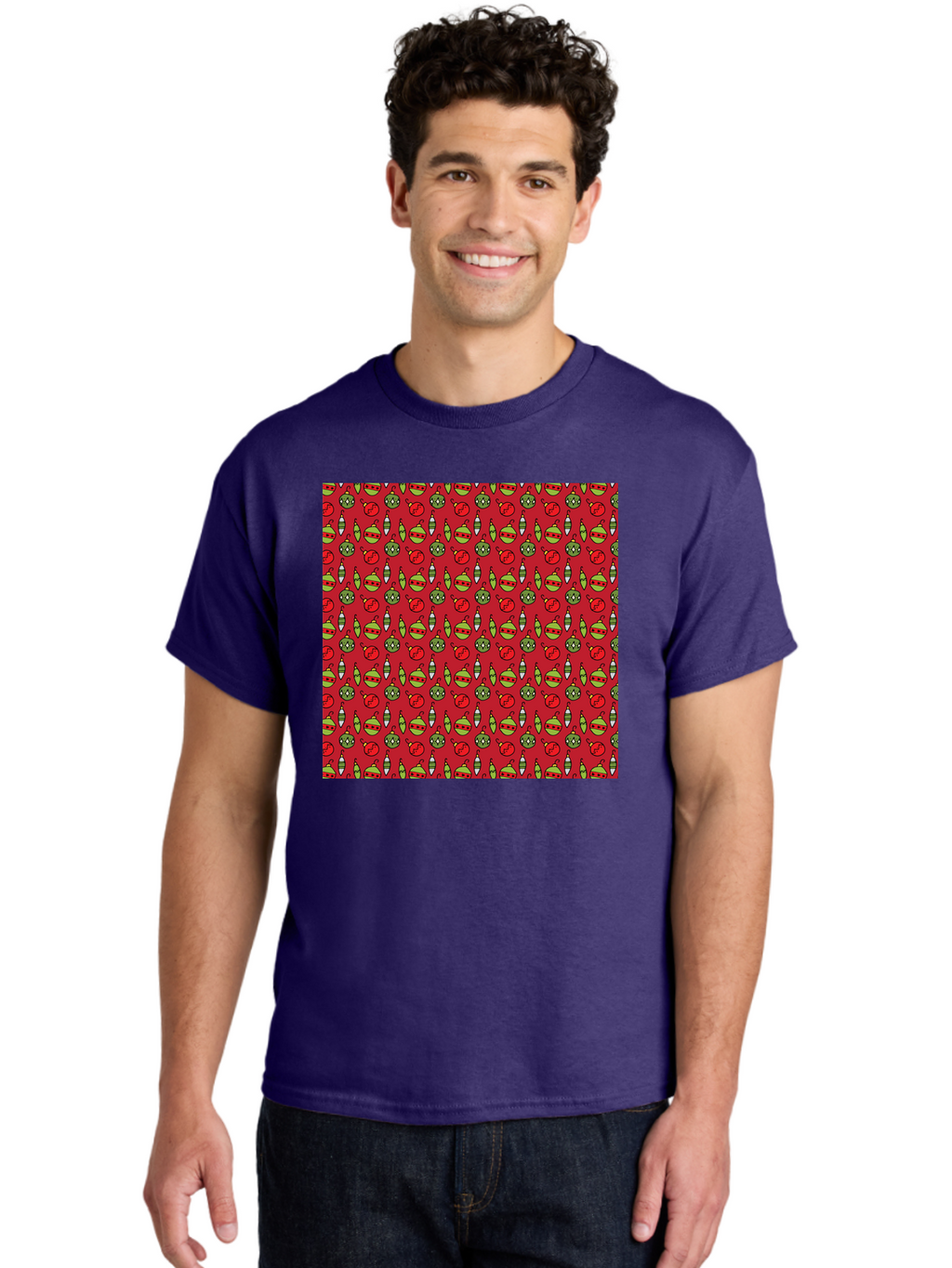 Bombs-Pattern Men'S Graphic Tee, 100% Cotton, Comfortable Casual Summer Wear, Machine Washable, Bombs And Emoji, Cartoon Graphics, War Symbols, Red Background, Green And Red Colors, Cute Illustrations, Funny Patterns, Danger Signs, -  Aaa770