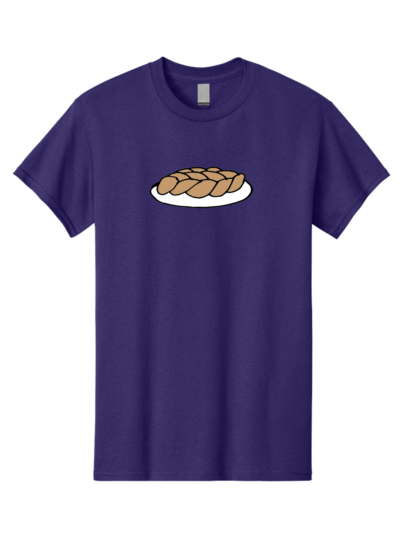 Braided-Loaf-Of-Bread Men'S Graphic Tee, 100% Cotton, Comfortable Casual Summer Wear, Machine Washable, Braided Bread, Baked Goods, Artisanal Bread, Bread On Plate, White Plate, Brown Bread, Traditional Bread, Freshly Baked -  Aaa771