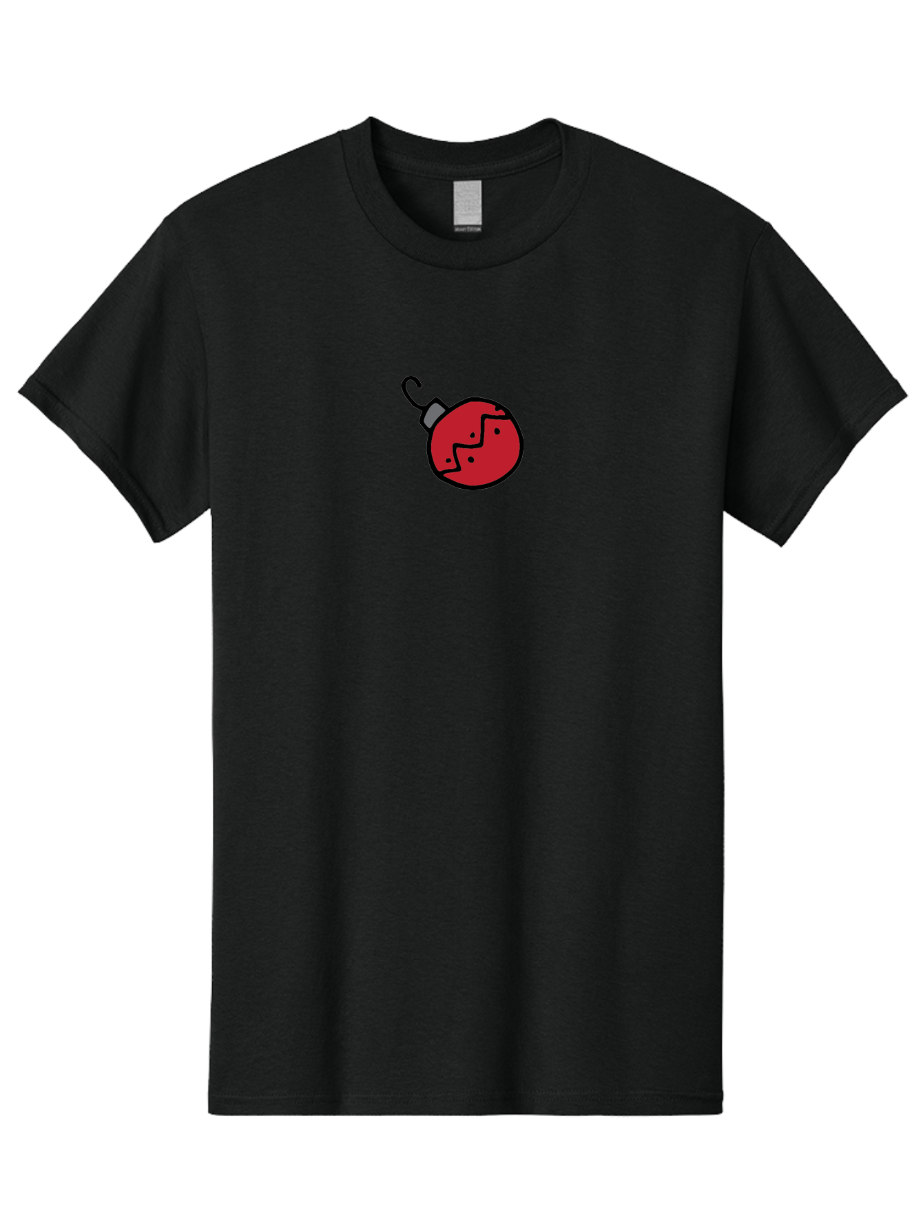 Broken-Red-Bauble Men'S Graphic Tee, 100% Cotton, Comfortable Casual Summer Wear, Machine Washable, Broken Christmas Ornament, Red Bauble, Shattered Decoration, Festive Fragility, Holiday Decor, Cracked Glass, Black Outline -  Aaa773