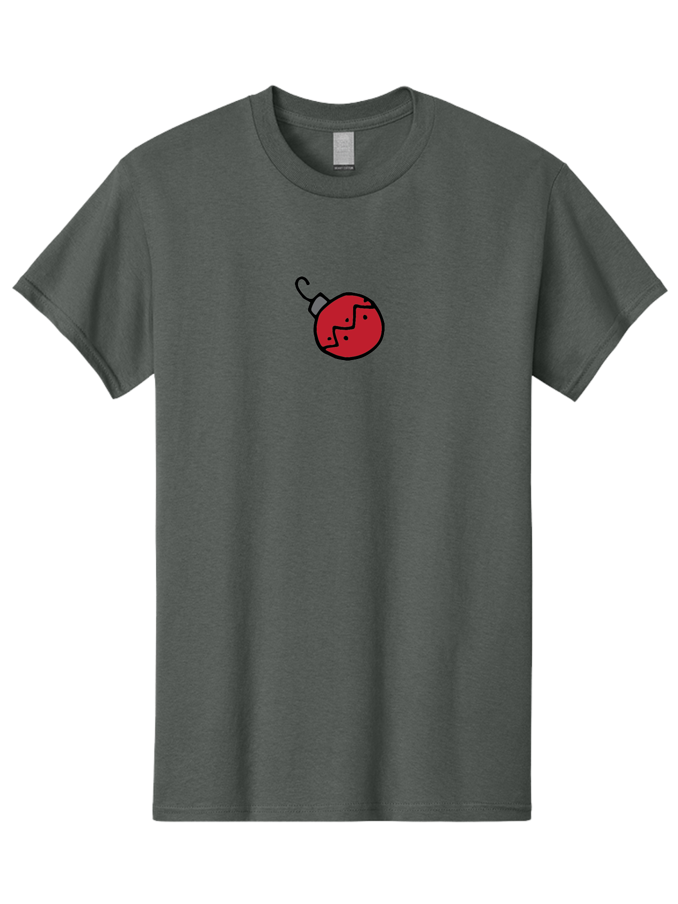 Broken-Red-Bauble Men'S Graphic Tee, 100% Cotton, Comfortable Casual Summer Wear, Machine Washable, Broken Christmas Ornament, Red Bauble, Shattered Decoration, Festive Fragility, Holiday Decor, Cracked Glass, Black Outline -  Aaa773