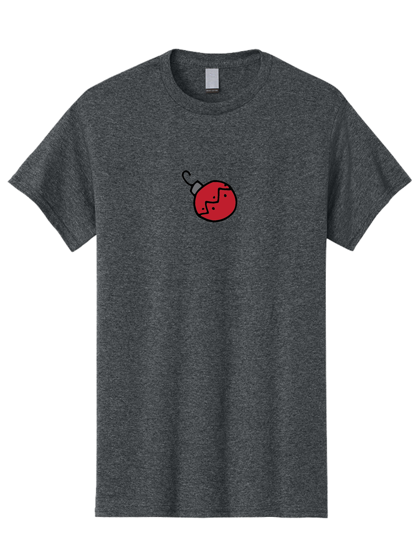 Broken-Red-Bauble Men'S Graphic Tee, 100% Cotton, Comfortable Casual Summer Wear, Machine Washable, Broken Christmas Ornament, Red Bauble, Shattered Decoration, Festive Fragility, Holiday Decor, Cracked Glass, Black Outline -  Aaa773