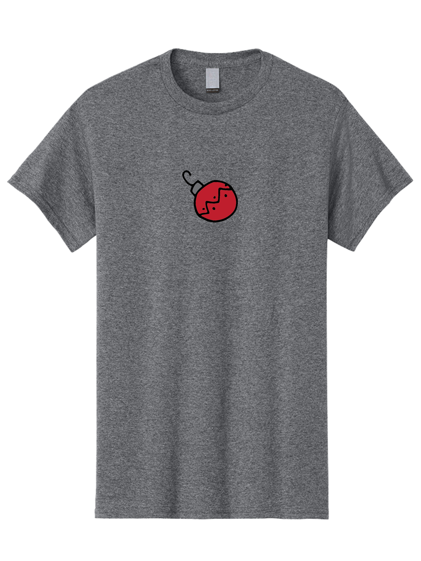 Broken-Red-Bauble Men'S Graphic Tee, 100% Cotton, Comfortable Casual Summer Wear, Machine Washable, Broken Christmas Ornament, Red Bauble, Shattered Decoration, Festive Fragility, Holiday Decor, Cracked Glass, Black Outline -  Aaa773