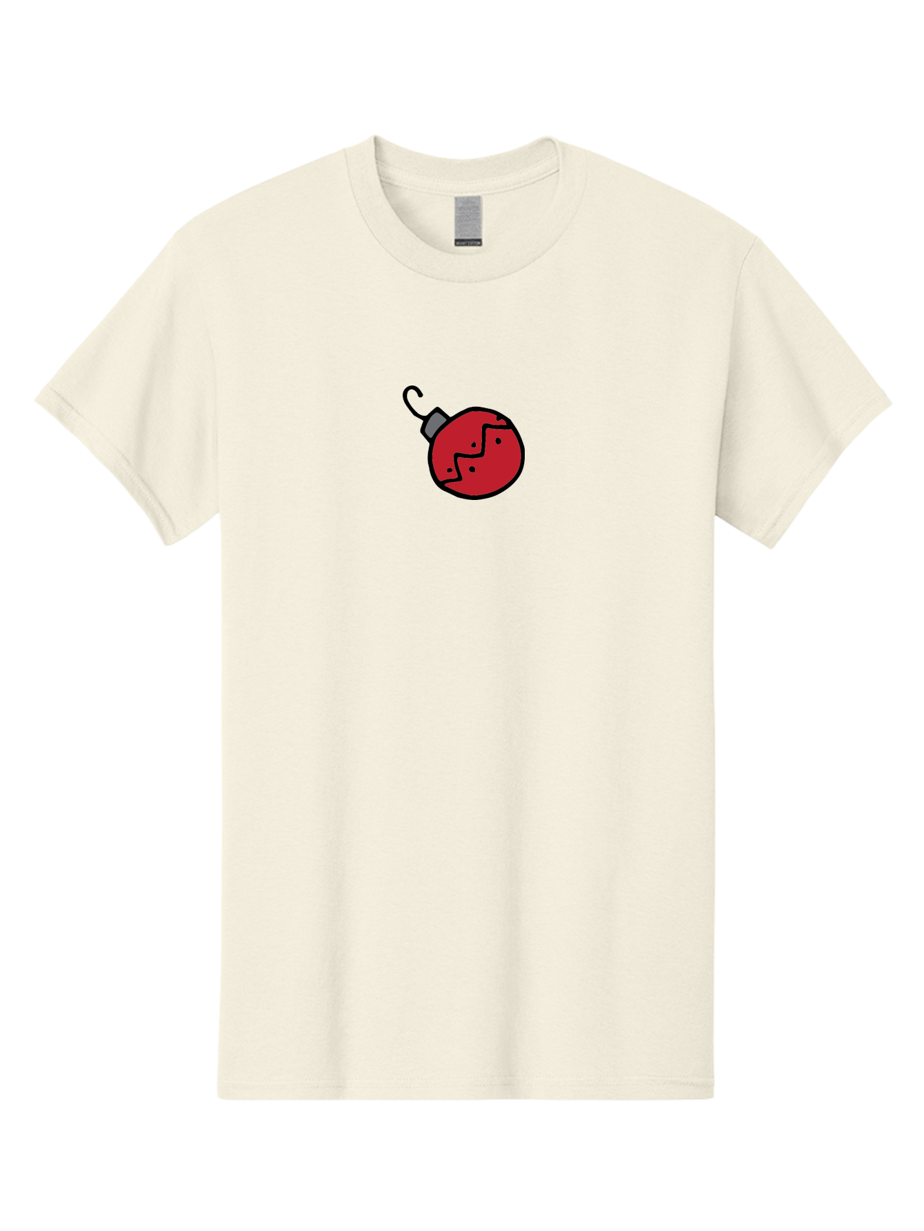 Broken-Red-Bauble Men'S Graphic Tee, 100% Cotton, Comfortable Casual Summer Wear, Machine Washable, Broken Christmas Ornament, Red Bauble, Shattered Decoration, Festive Fragility, Holiday Decor, Cracked Glass, Black Outline -  Aaa773