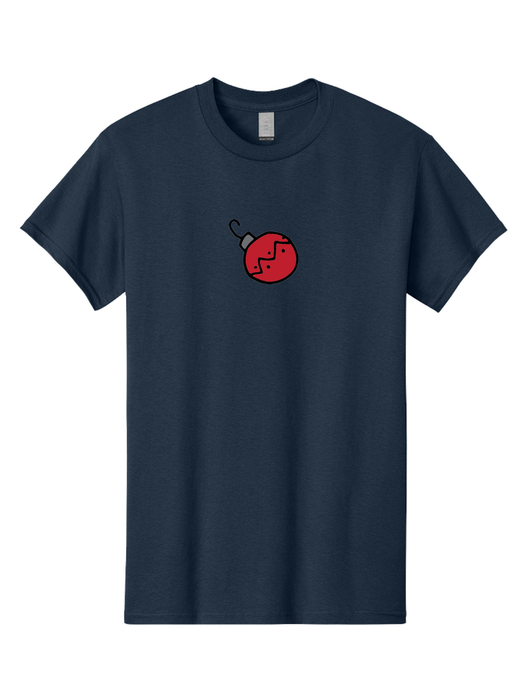 Broken-Red-Bauble Men'S Graphic Tee, 100% Cotton, Comfortable Casual Summer Wear, Machine Washable, Broken Christmas Ornament, Red Bauble, Shattered Decoration, Festive Fragility, Holiday Decor, Cracked Glass, Black Outline -  Aaa773