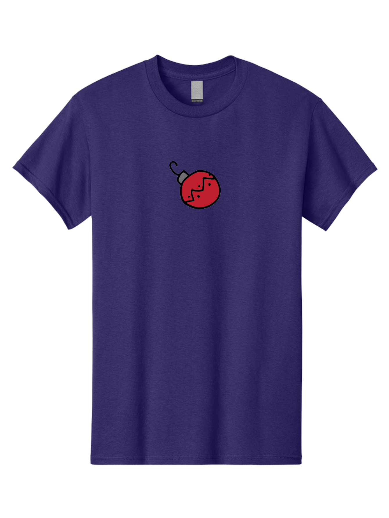 Broken-Red-Bauble Men'S Graphic Tee, 100% Cotton, Comfortable Casual Summer Wear, Machine Washable, Broken Christmas Ornament, Red Bauble, Shattered Decoration, Festive Fragility, Holiday Decor, Cracked Glass, Black Outline -  Aaa773
