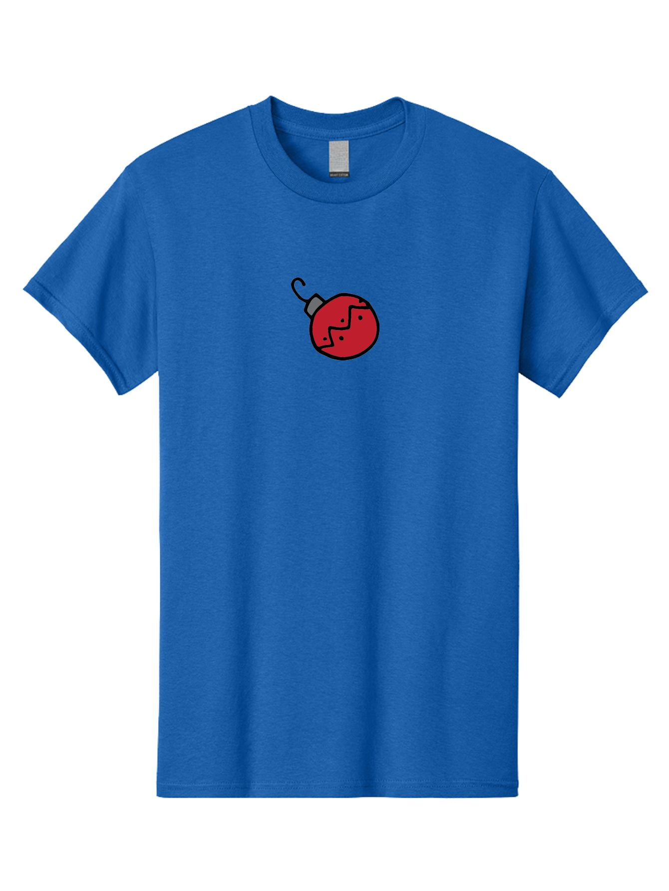 Broken-Red-Bauble Men'S Graphic Tee, 100% Cotton, Comfortable Casual Summer Wear, Machine Washable, Broken Christmas Ornament, Red Bauble, Shattered Decoration, Festive Fragility, Holiday Decor, Cracked Glass, Black Outline -  Aaa773