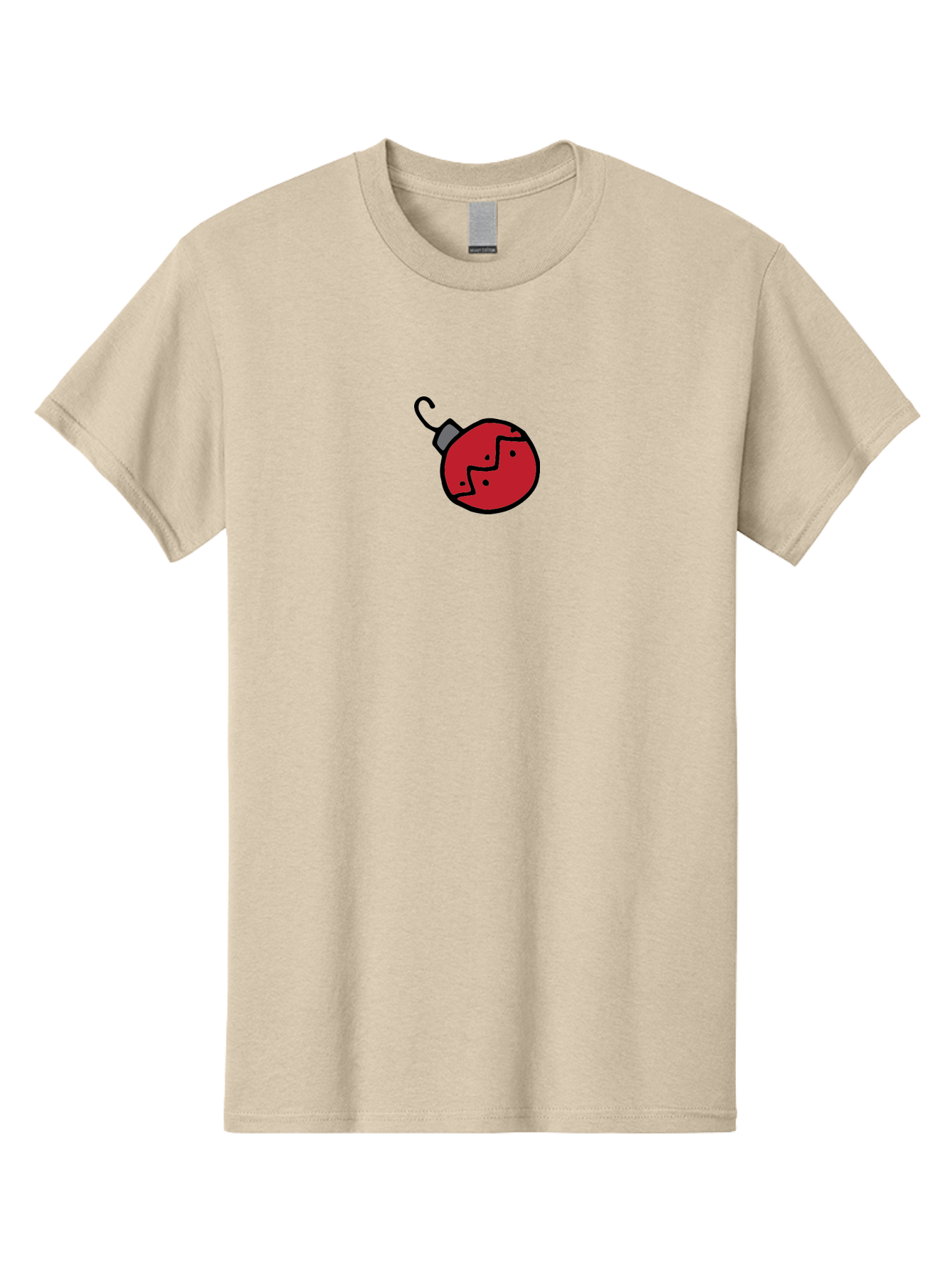 Broken-Red-Bauble Men'S Graphic Tee, 100% Cotton, Comfortable Casual Summer Wear, Machine Washable, Broken Christmas Ornament, Red Bauble, Shattered Decoration, Festive Fragility, Holiday Decor, Cracked Glass, Black Outline -  Aaa773