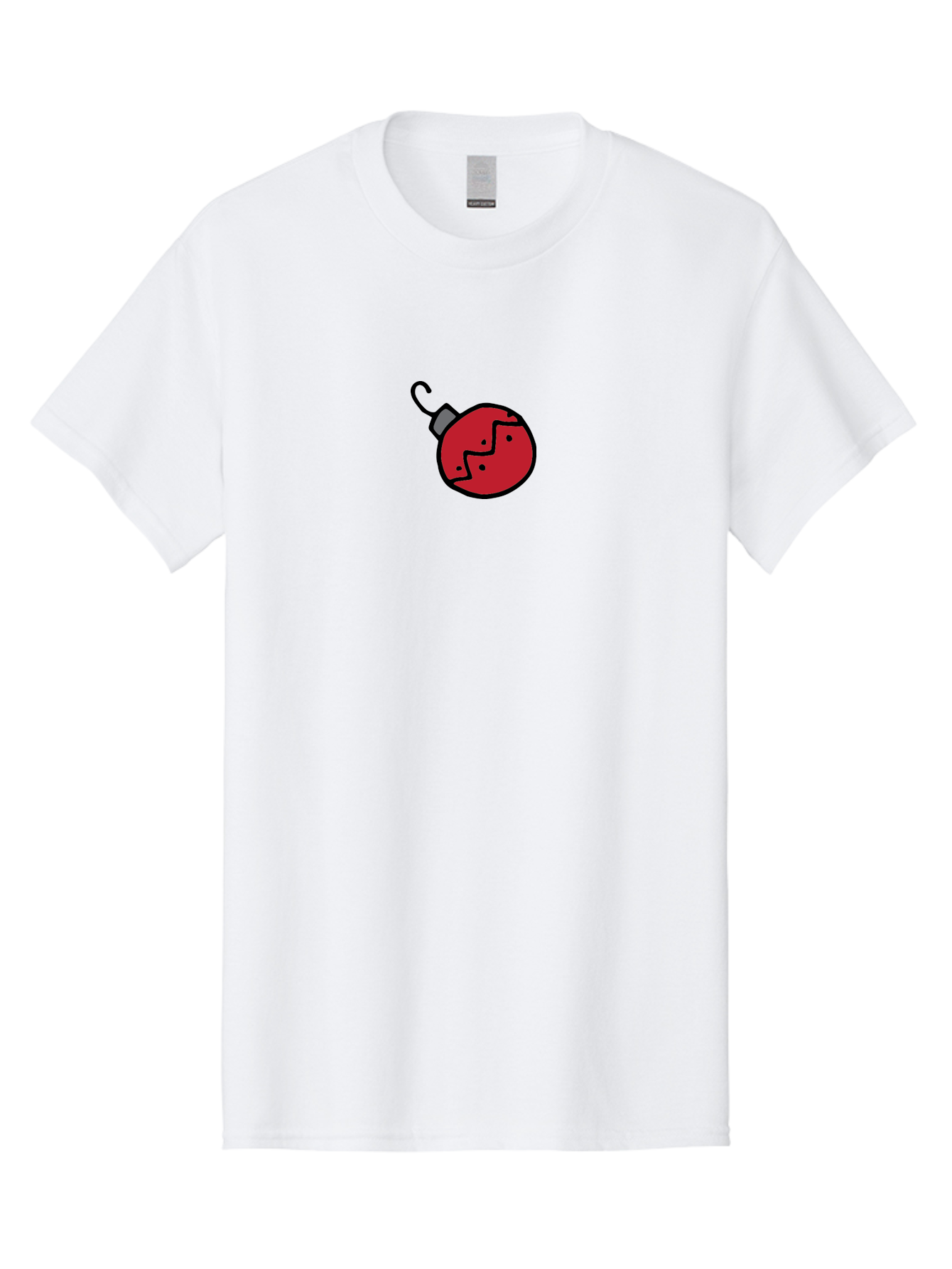 Broken-Red-Bauble Men'S Graphic Tee, 100% Cotton, Comfortable Casual Summer Wear, Machine Washable, Broken Christmas Ornament, Red Bauble, Shattered Decoration, Festive Fragility, Holiday Decor, Cracked Glass, Black Outline -  Aaa773