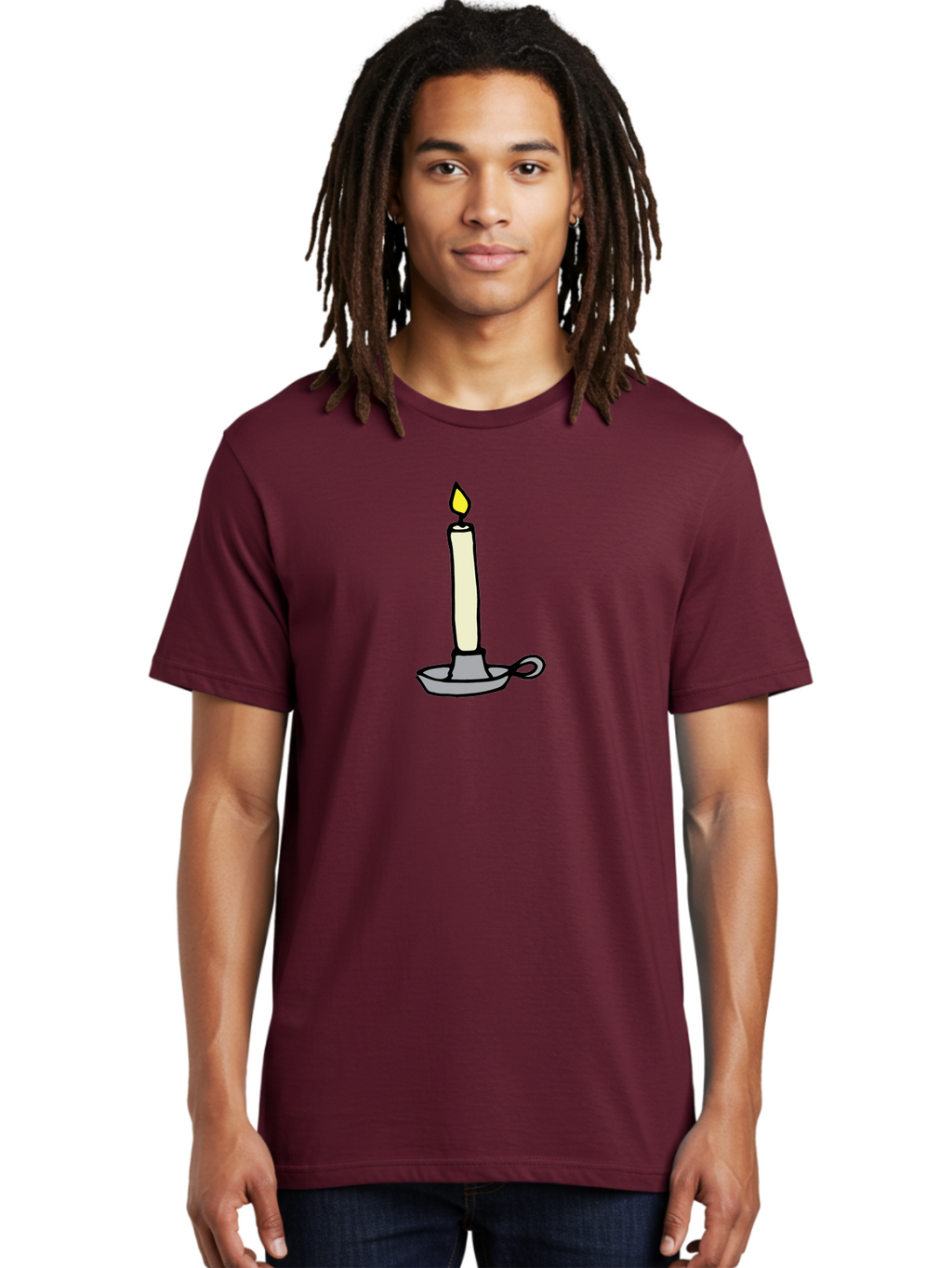 Candle-2 Men'S Graphic Tee, 100% Cotton, Comfortable Casual Summer Wear, Machine Washable, Lit Candle, Candle Holder, Warm Lighting, Relaxing Ambiance, Peaceful Atmosphere, Soft Glow, Serene Moment, Ambiance, Candlelight, Relaxation, -  Aaa775