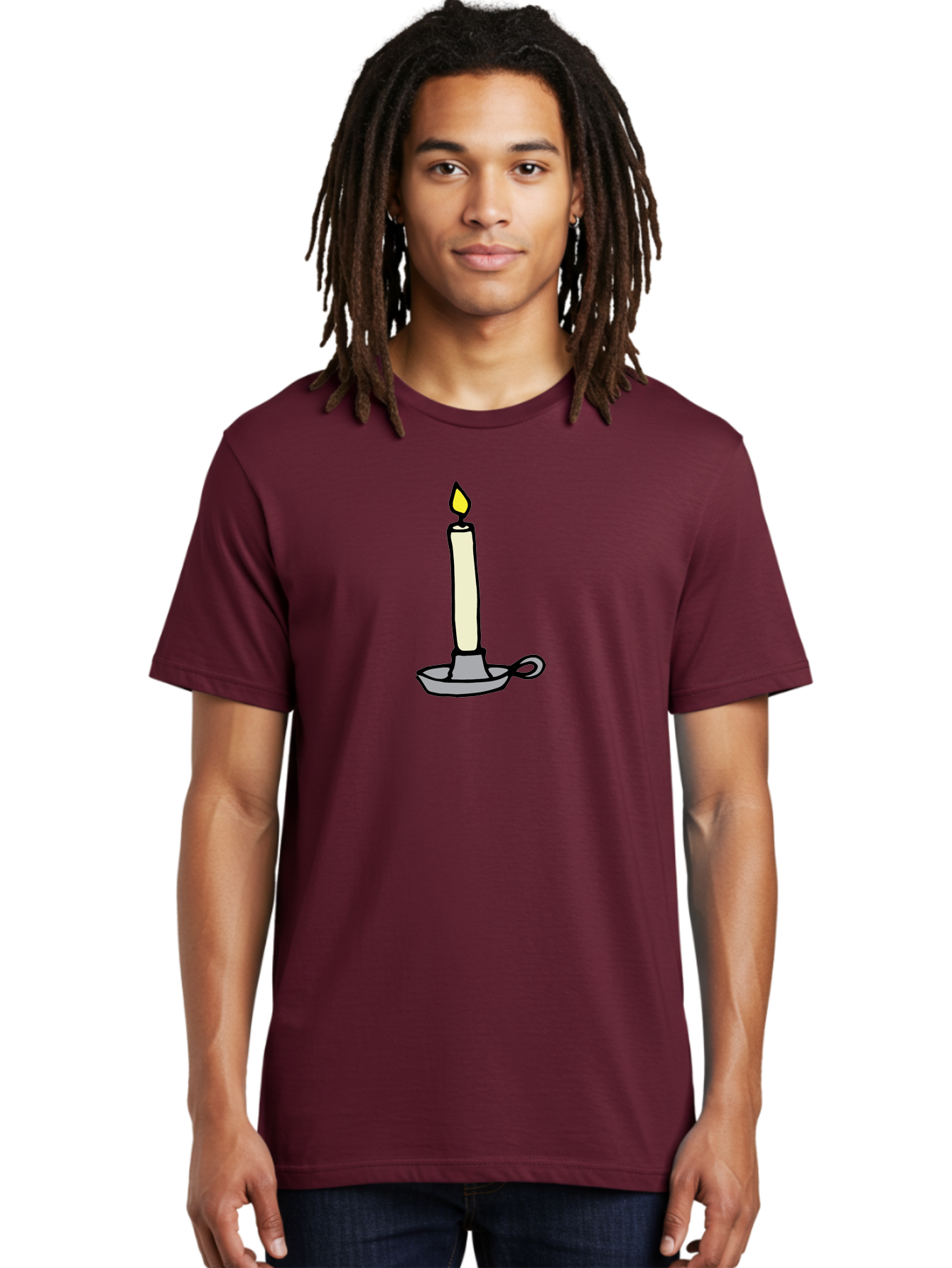 Candle-2 Men'S Graphic Tee, 100% Cotton, Comfortable Casual Summer Wear, Machine Washable, Lit Candle, Candle Holder, Warm Lighting, Relaxing Ambiance, Peaceful Atmosphere, Soft Glow, Serene Moment, Ambiance, Candlelight, Relaxation, -  Aaa775