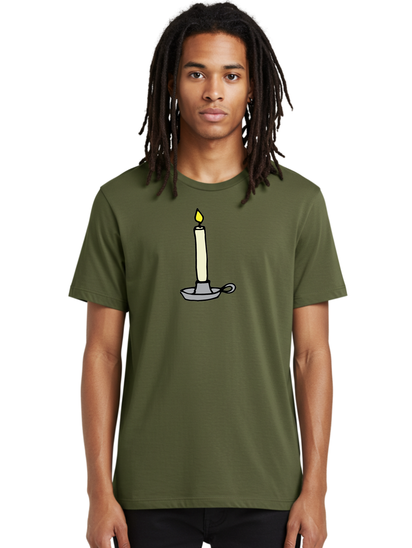 Candle-2 Men'S Graphic Tee, 100% Cotton, Comfortable Casual Summer Wear, Machine Washable, Lit Candle, Candle Holder, Warm Lighting, Relaxing Ambiance, Peaceful Atmosphere, Soft Glow, Serene Moment, Ambiance, Candlelight, Relaxation, -  Aaa775