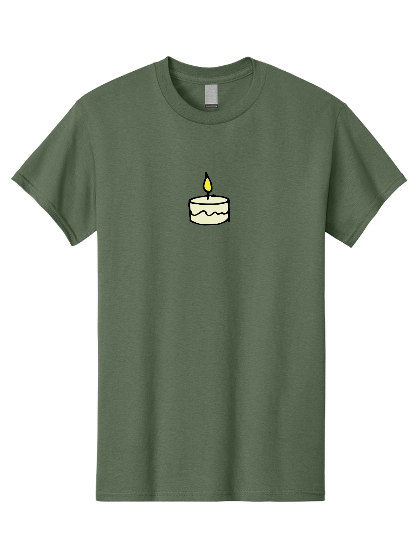 Candle-4 Men'S Graphic Tee, 100% Cotton, Comfortable Casual Summer Wear, Machine Washable, Candle With Yellow Flame, Birthday Candle, Wax Melting, Soft Glow, Warm Ambiance, Festive Decor, Celebration Atmosphere, Simple Illustration -  Aaa777