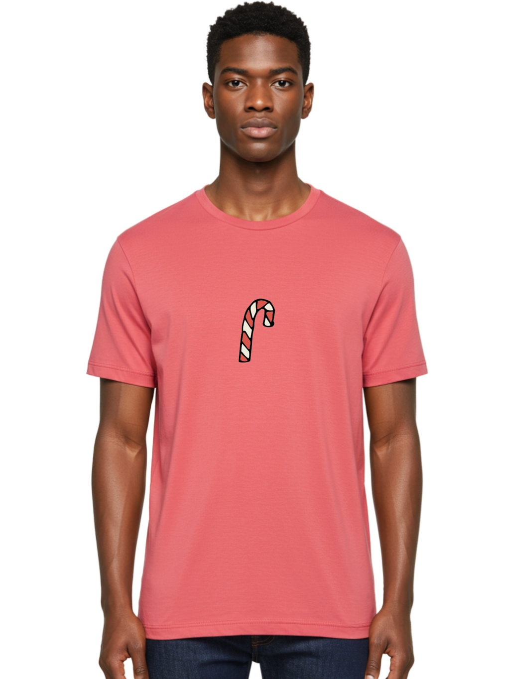 Candy-Cane-1 Men'S Graphic Tee, 100% Cotton, Comfortable Casual Summer Wear, Machine Washable, Candy Cane, Red And White Stripes, Festive Holiday Treat, Christmas Symbol, Sweet Candy, Winter Wonderland, Holiday Cheer, Peppermint Flavor -  Aaa779