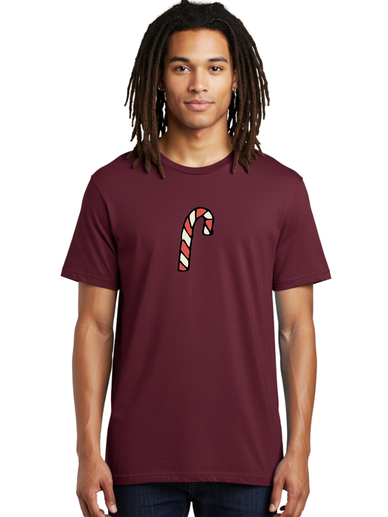 Candy-Cane-1 Men'S Graphic Tee, 100% Cotton, Comfortable Casual Summer Wear, Machine Washable, Candy Cane, Red And White Stripes, Festive Holiday Treat, Christmas Symbol, Sweet Candy, Winter Wonderland, Holiday Cheer, Peppermint Flavor -  Aaa779