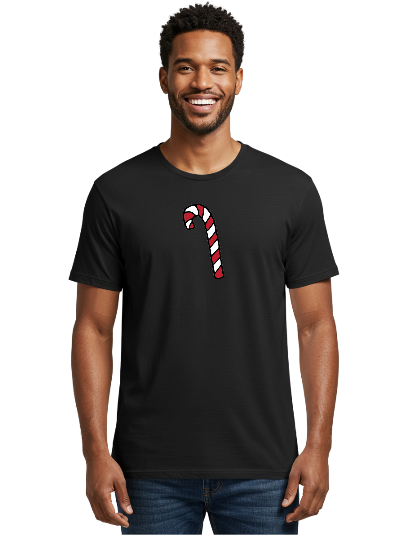 Candy-Cane-2 Men'S Graphic Tee, 100% Cotton, Comfortable Casual Summer Wear, Machine Washable, Striped Candy Cane, Holiday Treat, Festive Decoration, Christmas Symbol, Red And White Stripes, Sweet Delight, Seasonal Charm -  Aaa780