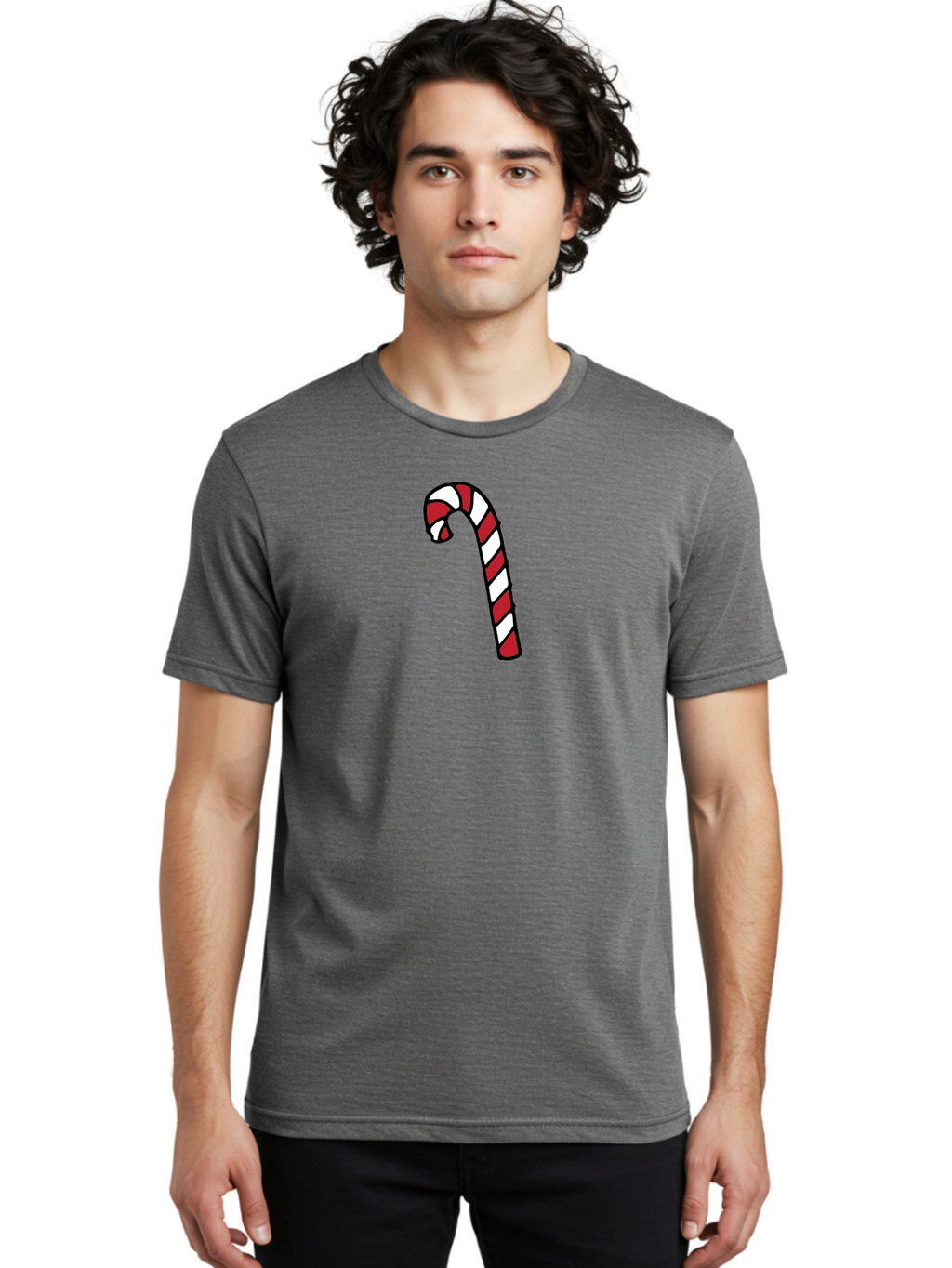 Candy-Cane-2 Men'S Graphic Tee, 100% Cotton, Comfortable Casual Summer Wear, Machine Washable, Striped Candy Cane, Holiday Treat, Festive Decoration, Christmas Symbol, Red And White Stripes, Sweet Delight, Seasonal Charm -  Aaa780