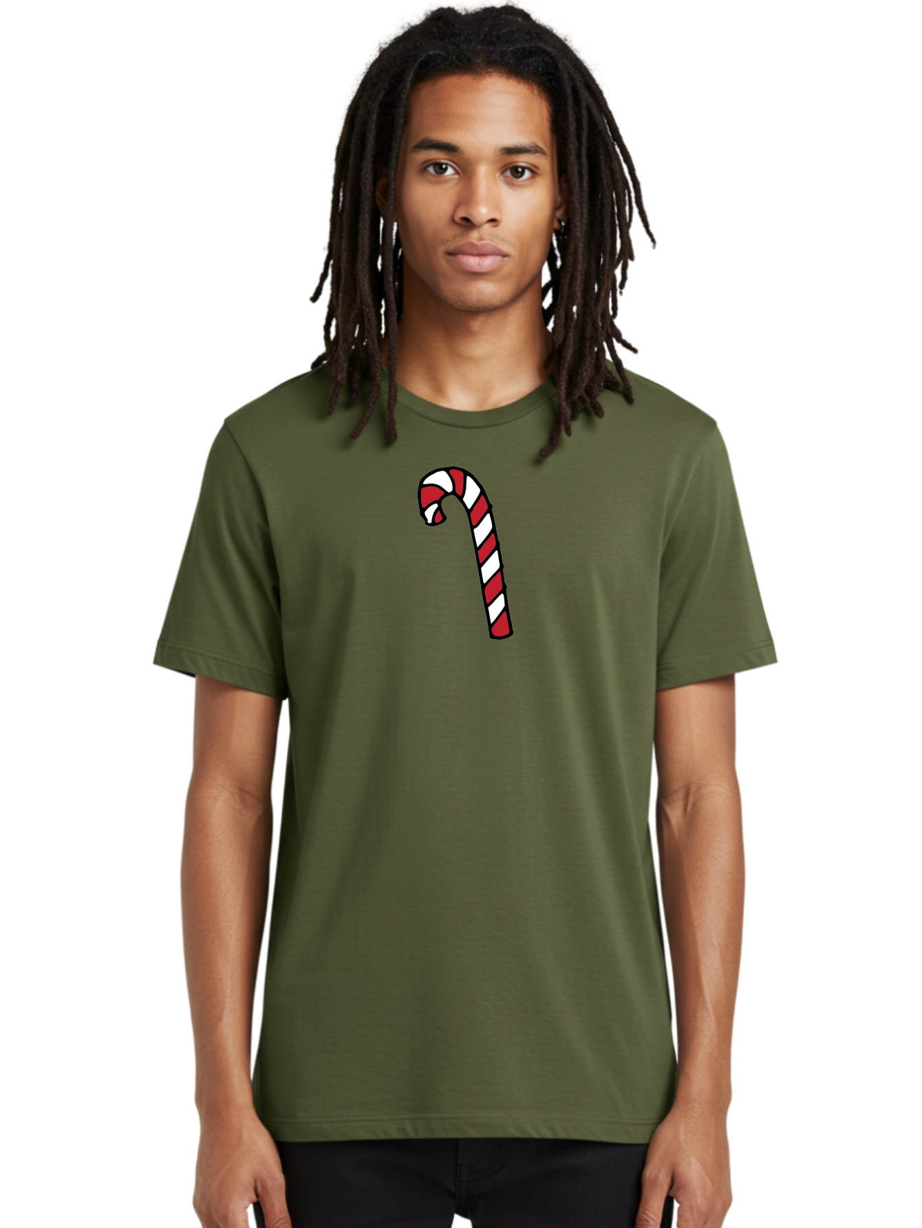 Candy-Cane-2 Men'S Graphic Tee, 100% Cotton, Comfortable Casual Summer Wear, Machine Washable, Striped Candy Cane, Holiday Treat, Festive Decoration, Christmas Symbol, Red And White Stripes, Sweet Delight, Seasonal Charm -  Aaa780