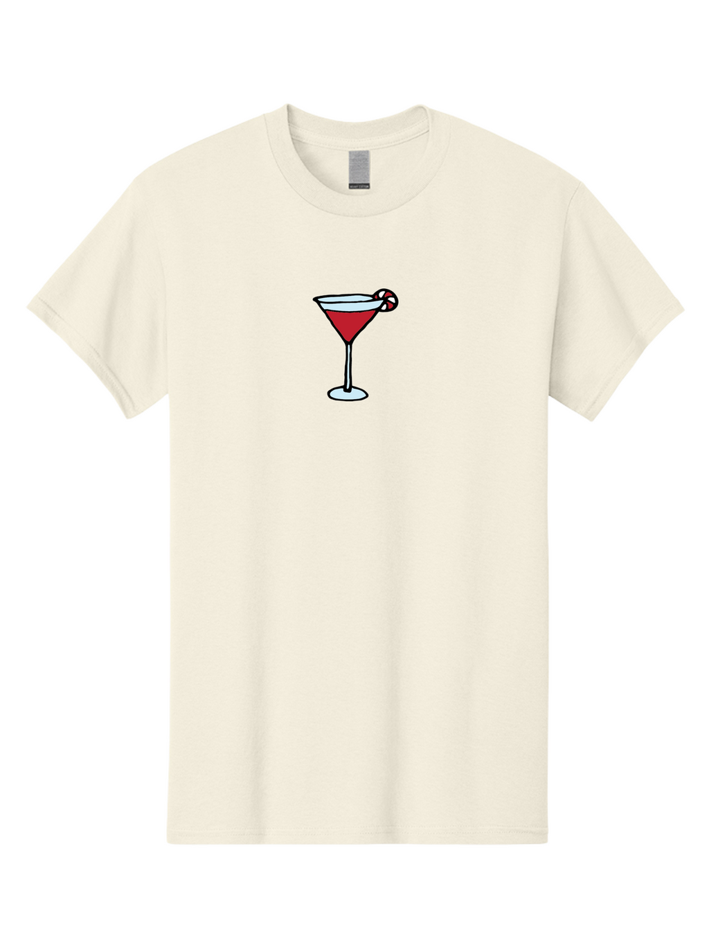 Candy-Cane-Martini-1 Men'S Graphic Tee, 100% Cotton, Comfortable Casual Summer Wear, Machine Washable, Red Martini, Candy Cane Garnish, Festive Cocktail, Holiday Drink, Sweet Treat, Christmas Party, Cocktail Hour -  Aaa781