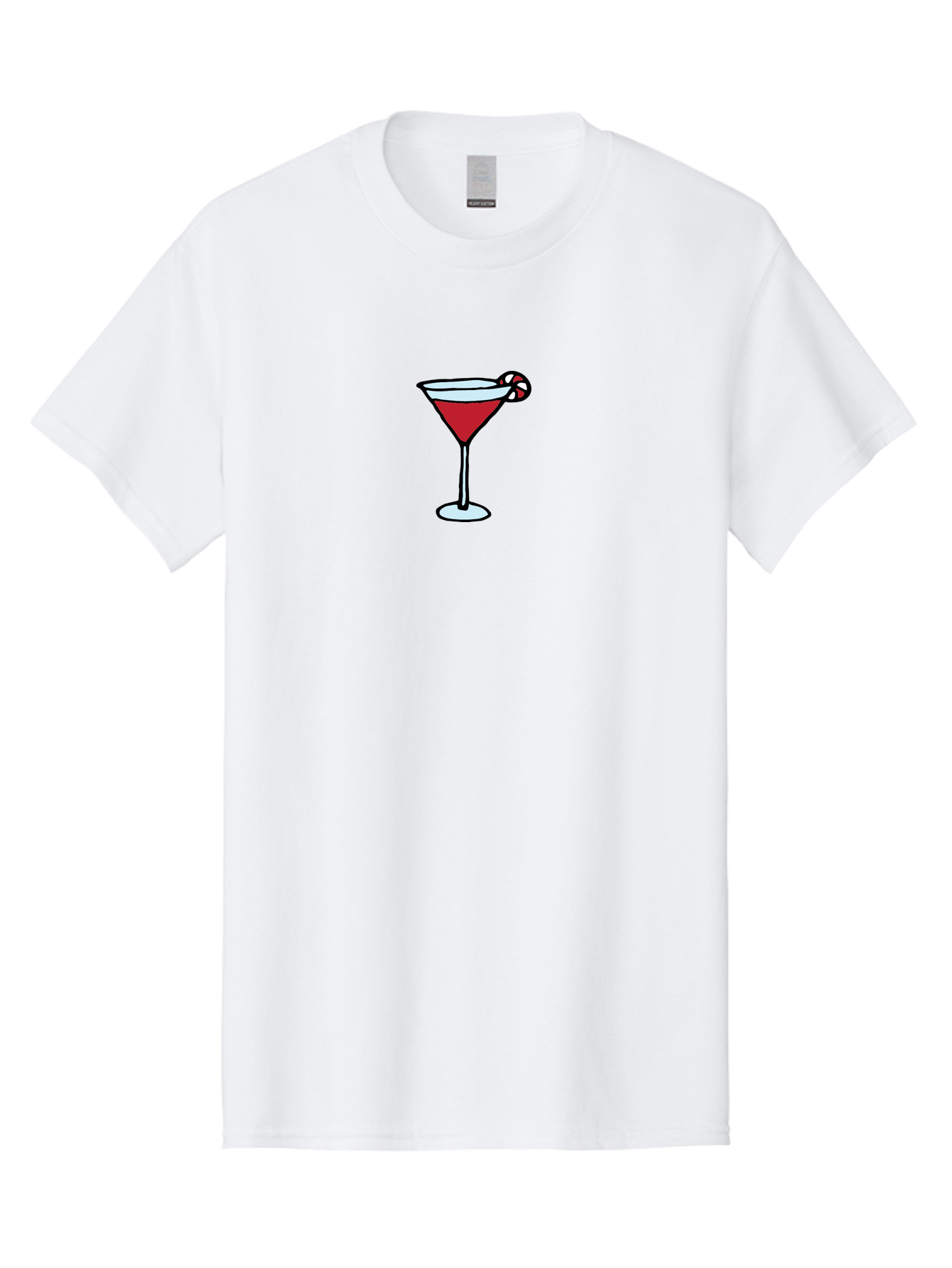 Candy-Cane-Martini-1 Men'S Graphic Tee, 100% Cotton, Comfortable Casual Summer Wear, Machine Washable, Red Martini, Candy Cane Garnish, Festive Cocktail, Holiday Drink, Sweet Treat, Christmas Party, Cocktail Hour -  Aaa781