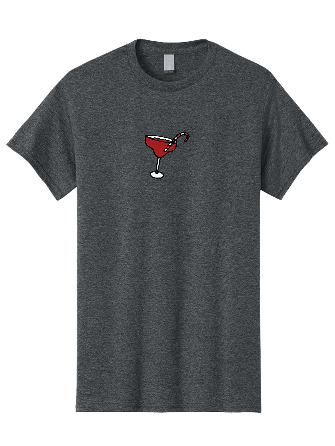 Candy-Cane-Martini Men'S Graphic Tee, 100% Cotton, Comfortable Casual Summer Wear, Machine Washable, Martini Glass, Red Cocktail, Candy Cane Garnish, Festive Drink, Holiday Party, Sweet Treat, Christmas Cocktail -  Aaa783