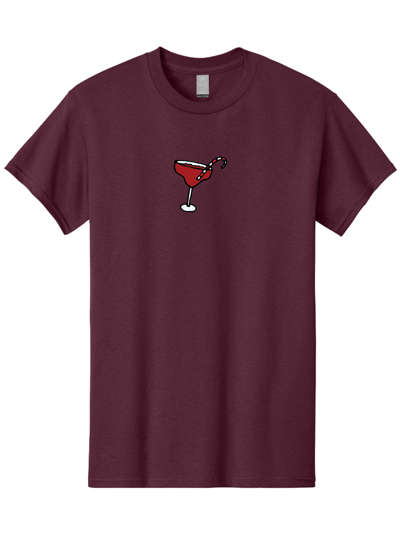 Candy-Cane-Martini Men'S Graphic Tee, 100% Cotton, Comfortable Casual Summer Wear, Machine Washable, Martini Glass, Red Cocktail, Candy Cane Garnish, Festive Drink, Holiday Party, Sweet Treat, Christmas Cocktail -  Aaa783