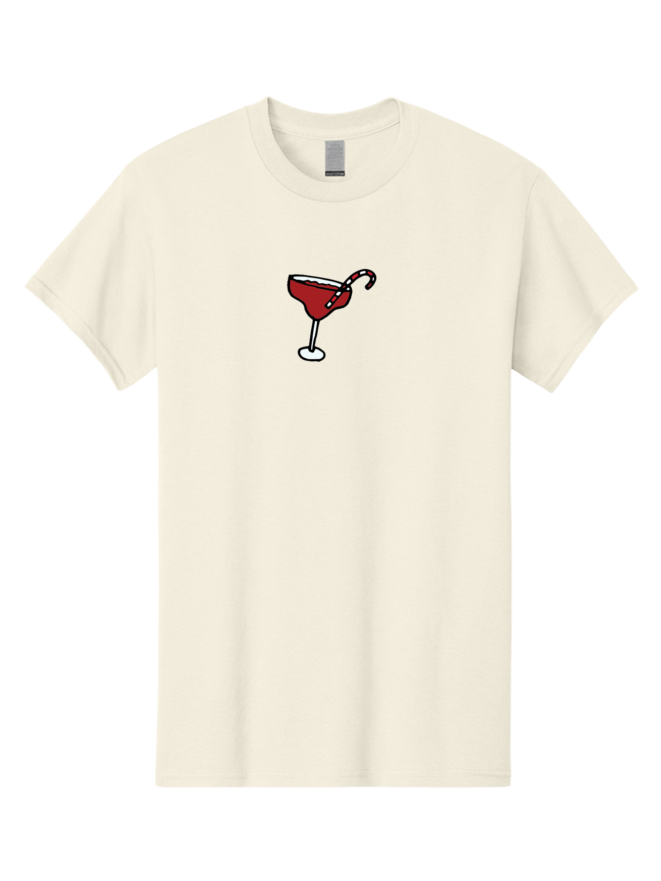 Candy-Cane-Martini Men'S Graphic Tee, 100% Cotton, Comfortable Casual Summer Wear, Machine Washable, Martini Glass, Red Cocktail, Candy Cane Garnish, Festive Drink, Holiday Party, Sweet Treat, Christmas Cocktail -  Aaa783