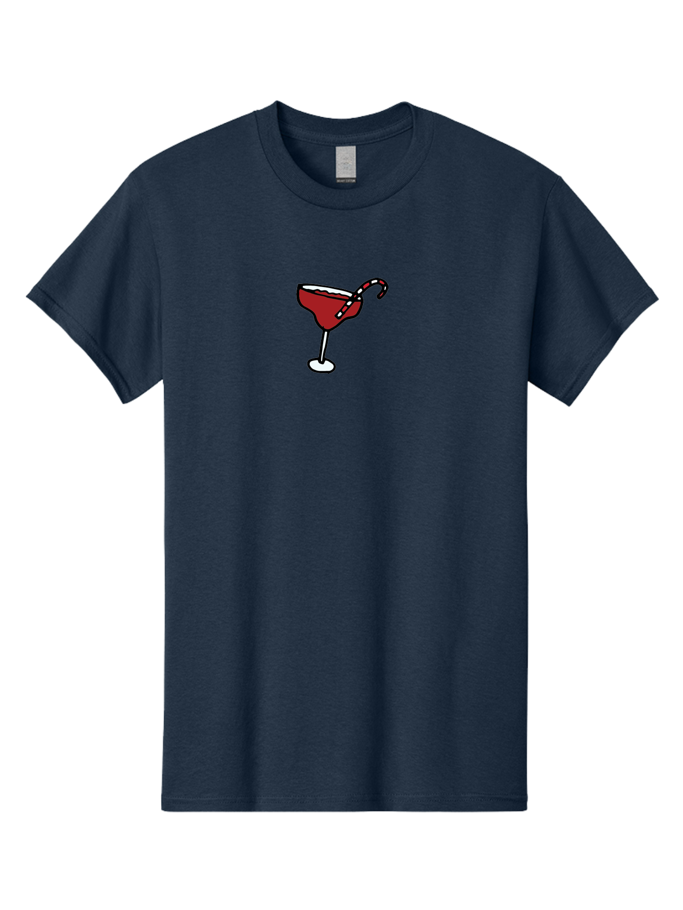 Candy-Cane-Martini Men'S Graphic Tee, 100% Cotton, Comfortable Casual Summer Wear, Machine Washable, Martini Glass, Red Cocktail, Candy Cane Garnish, Festive Drink, Holiday Party, Sweet Treat, Christmas Cocktail -  Aaa783